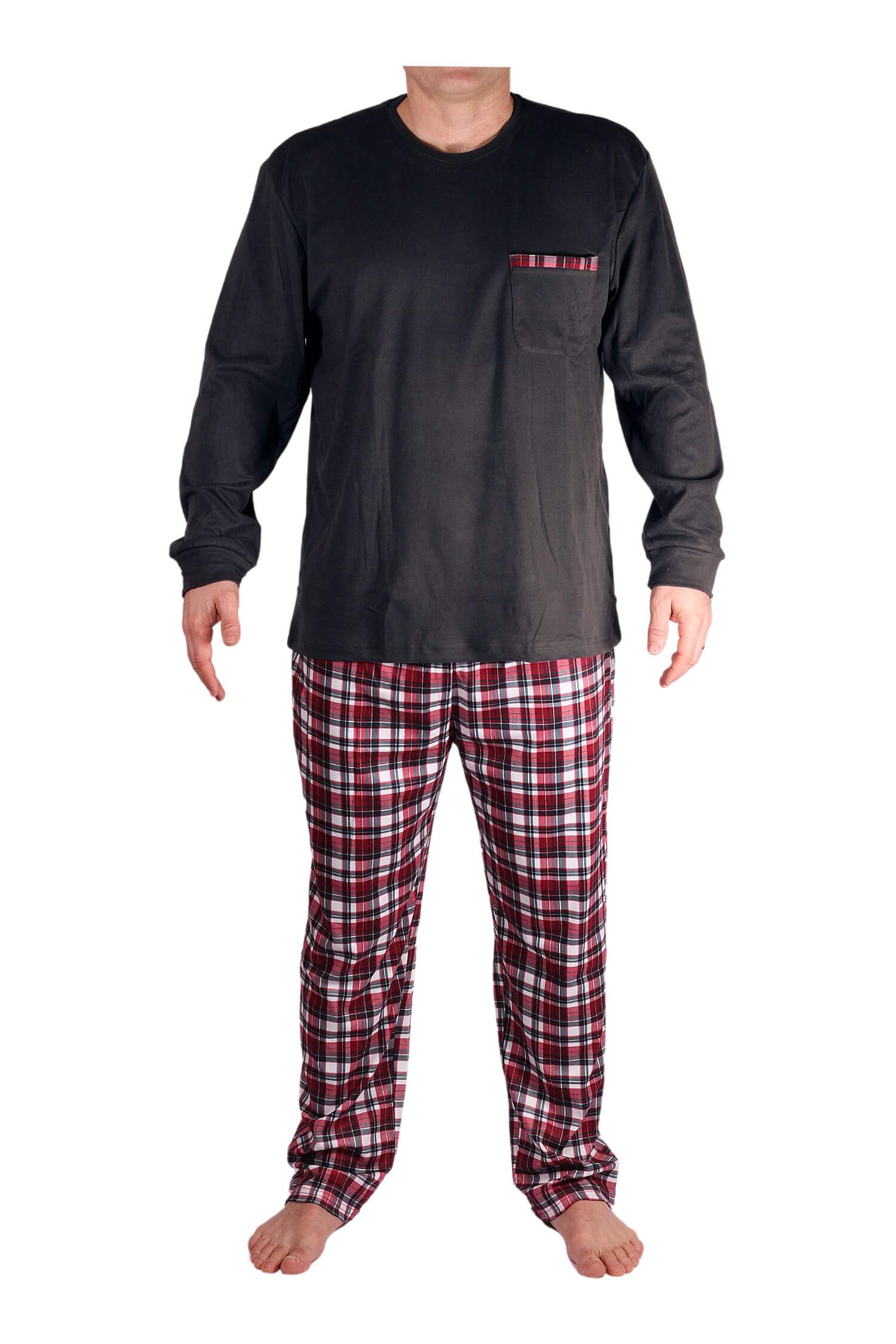 Zdenda Lux pánské pyžamo s flísem XXL tmavě šedá