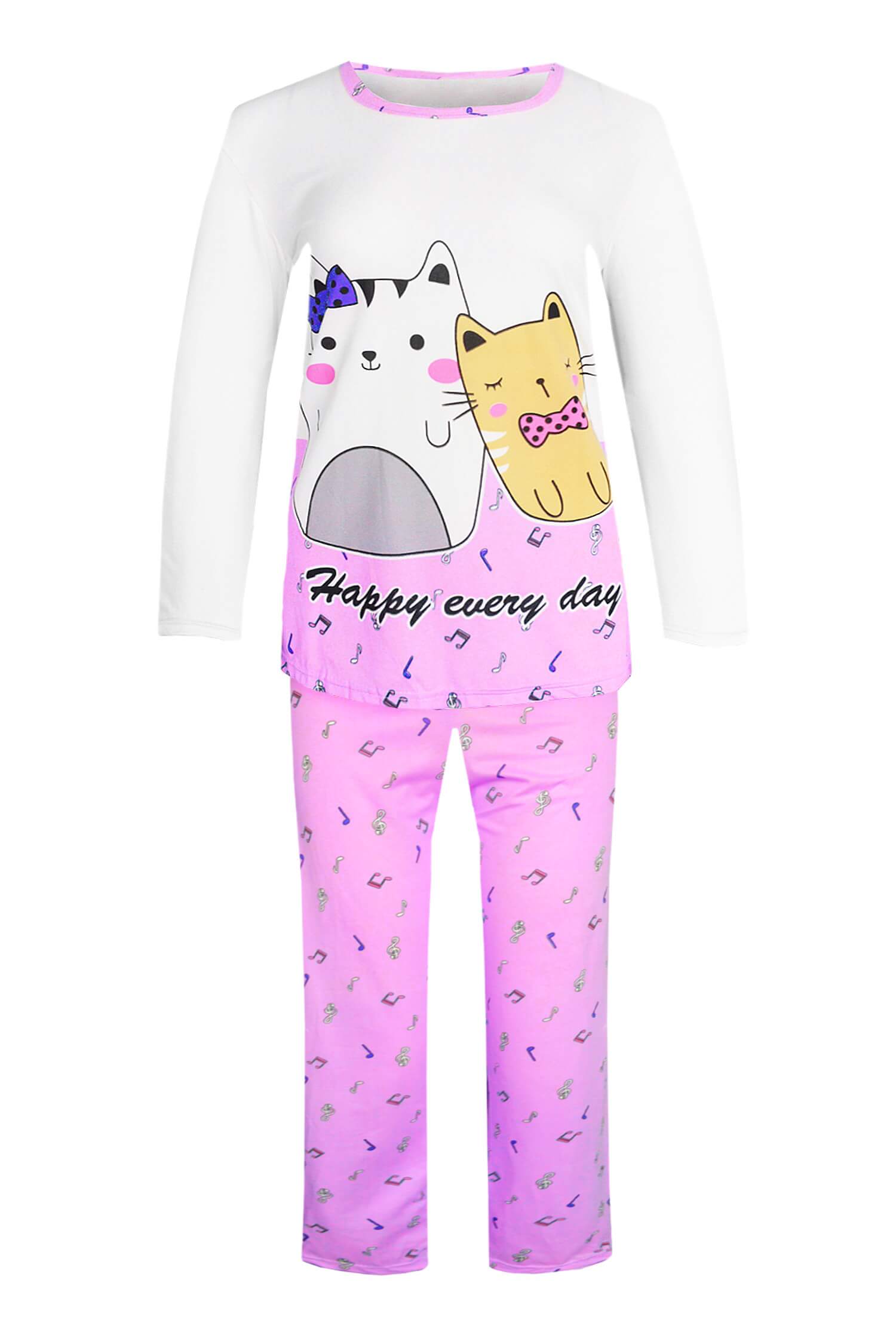 Sleep kitty veselé pyžamo dvojdílné 2298 XXL růžová