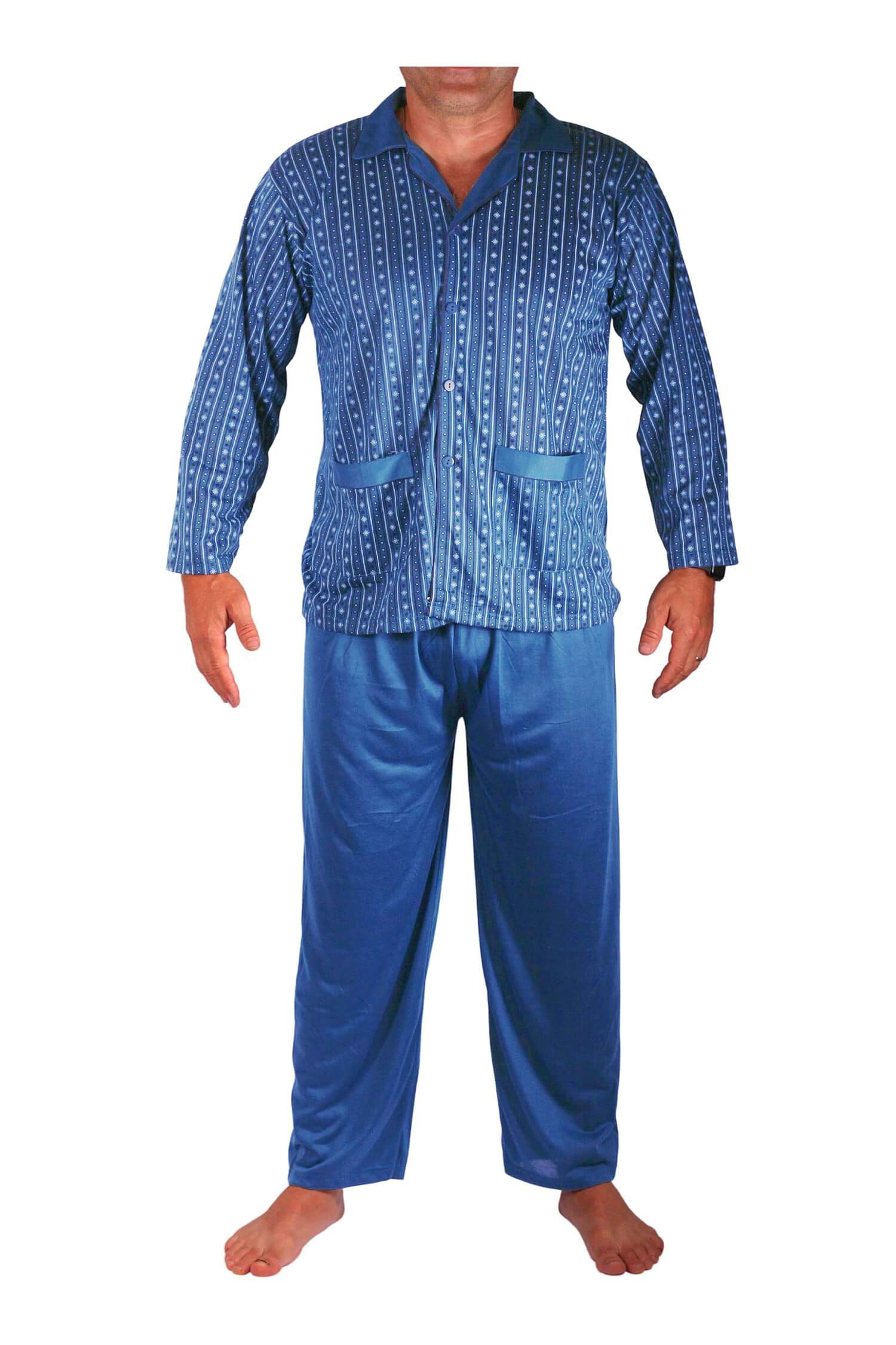Zdislav pánské pyžamo na knoflíky rozpínací M modrá