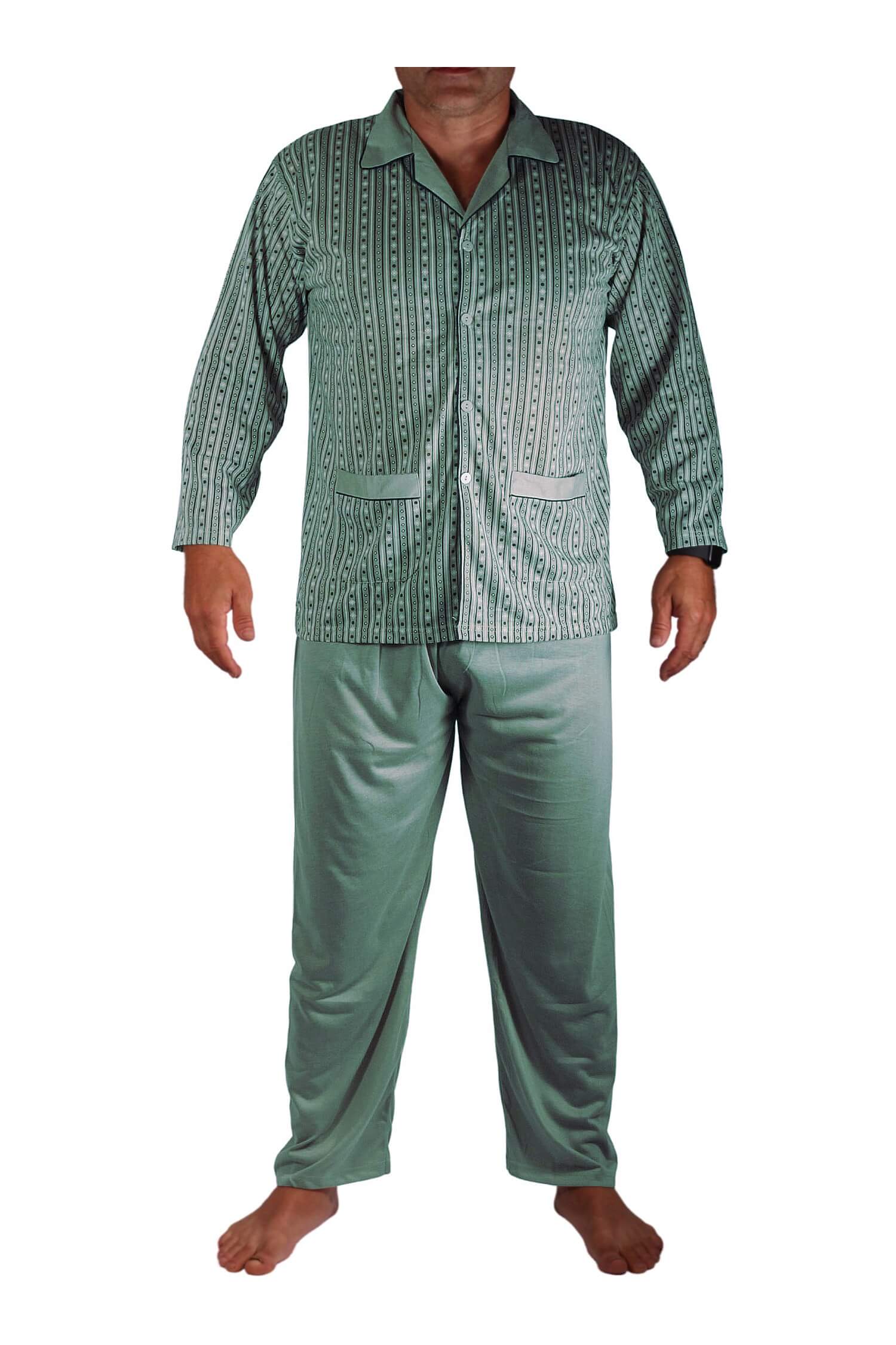 Zdislav pánské pyžamo na knoflíky rozpínací L zelená
