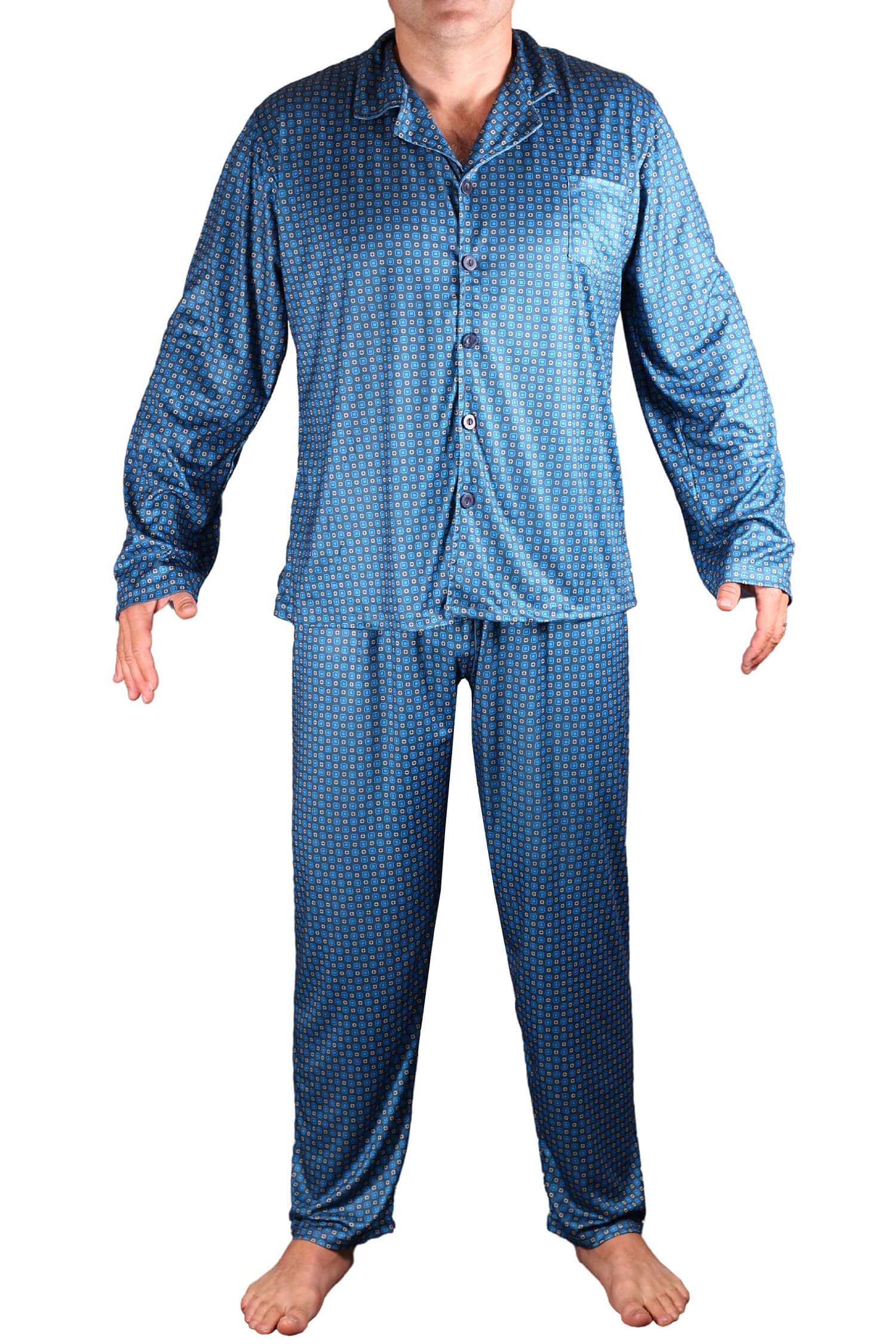 Adam pánské pyžamo na knoflíky 695 M modrá