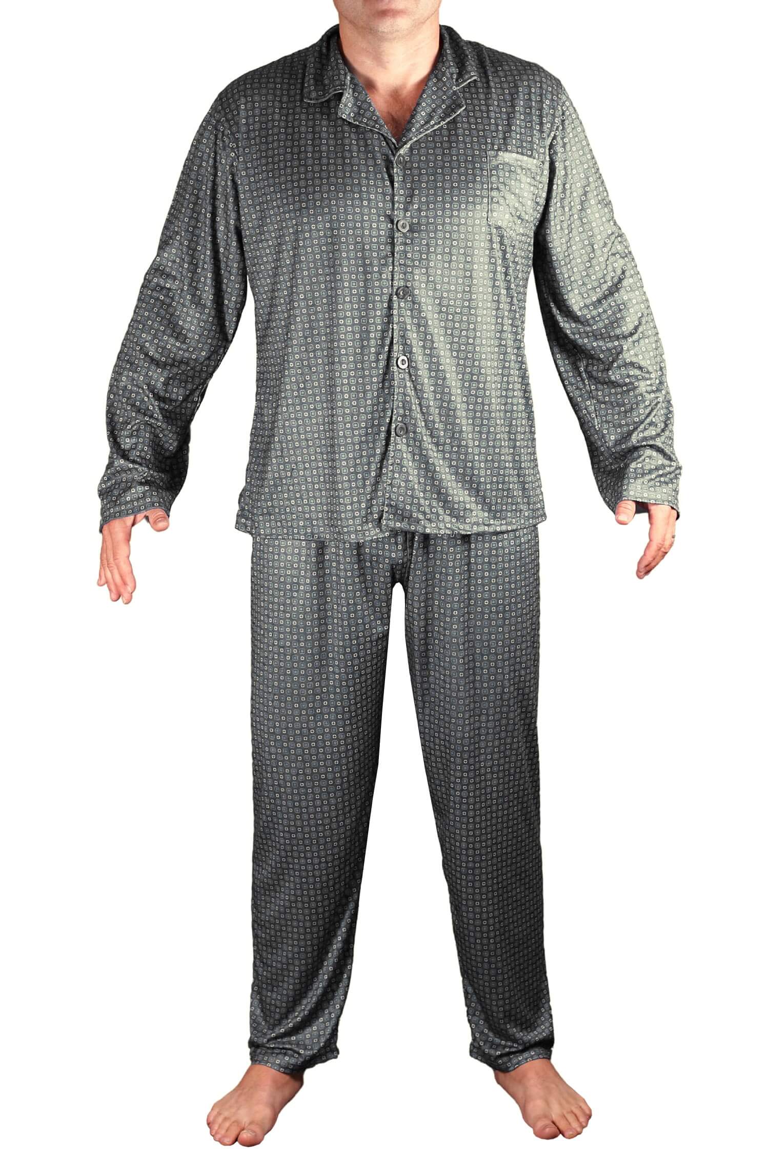 Adam pánské pyžamo na knoflíky 695 XXL tmavě šedá