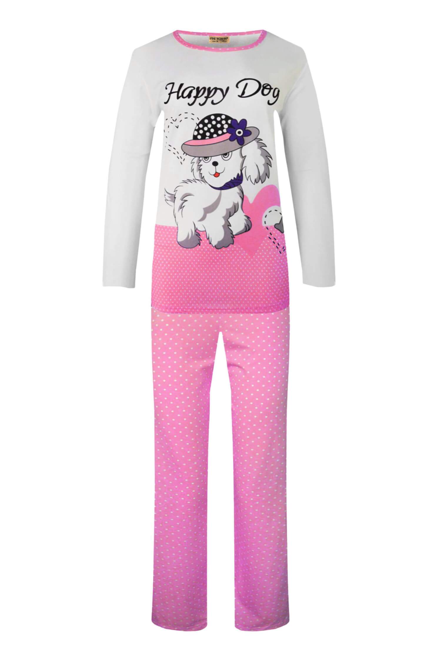 Doggy dvojdílné pyžamo dlouhé 2292 XL světle růžová