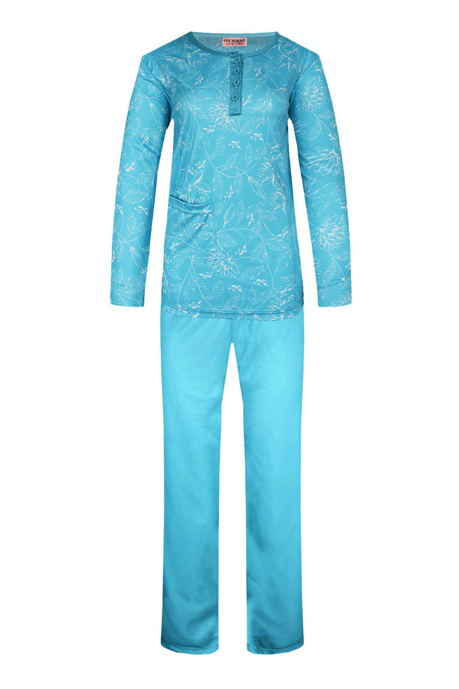 Sára dámské pyžamo dlouhý rukáv 2299 3XL světle modrá
