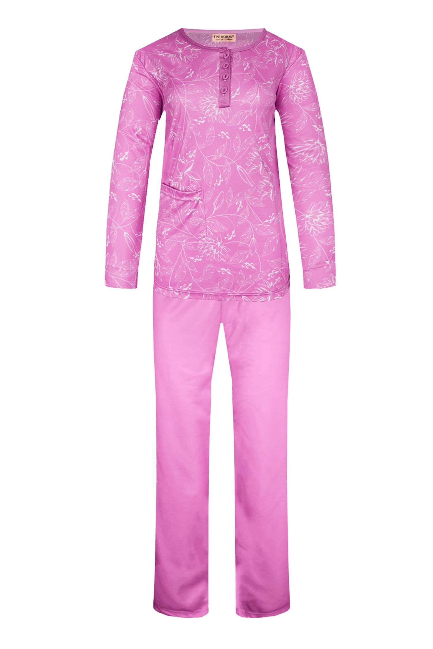 Sára dámské pyžamo dlouhý rukáv 2299 M růžová