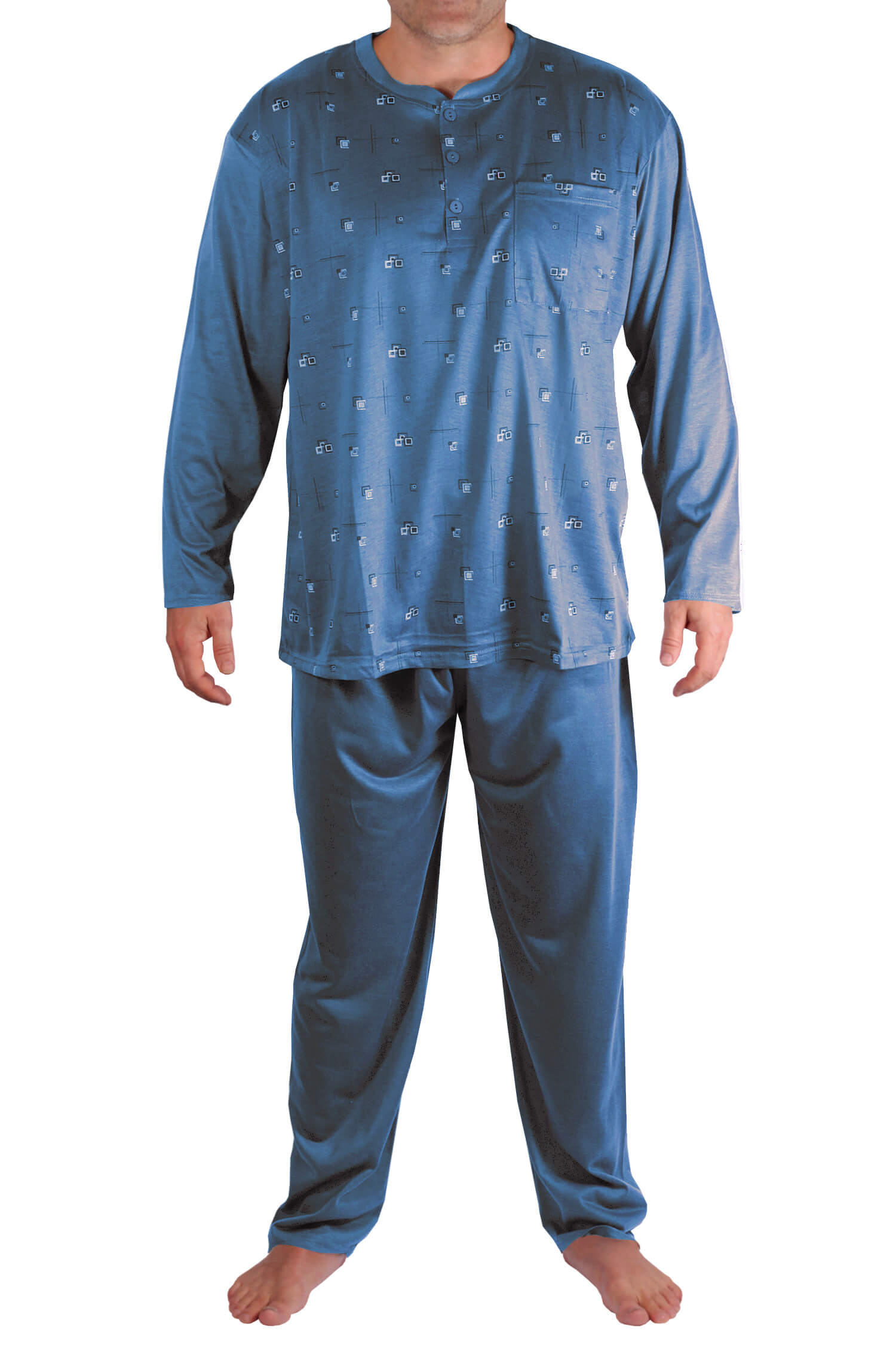 Libor pánské pyžamo s dlouhým rukávem 1-OGD-145 XL modrá