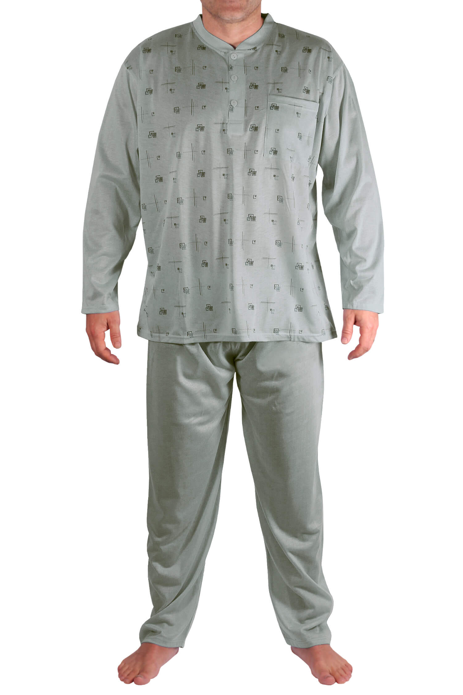 Libor pánské pyžamo s dlouhým rukávem 1-OGD-145 M světle šedá