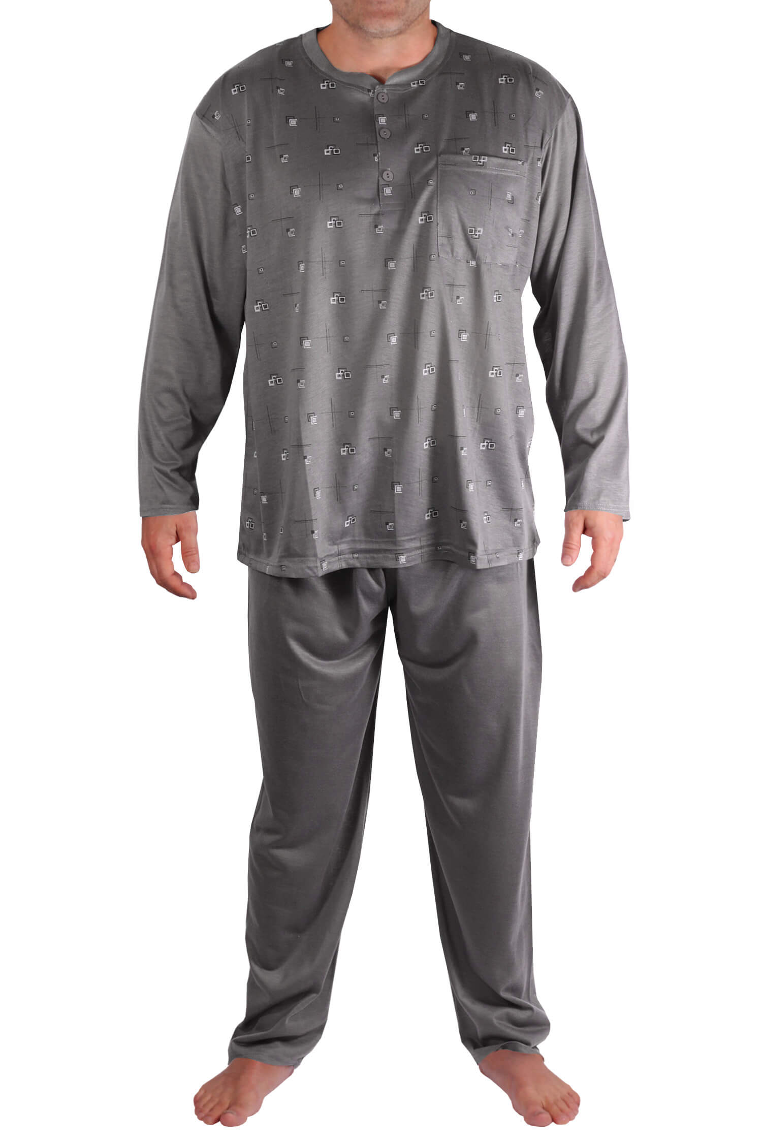 Libor pánské pyžamo s dlouhým rukávem 1-OGD-145 XL tmavě šedá