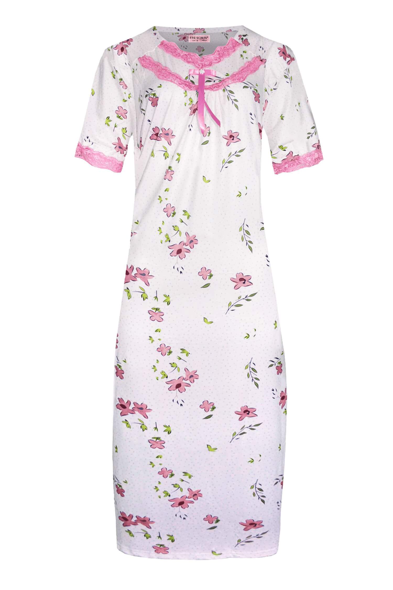 Jiřina dámská noční košile s krátkým rukávem 7000 3XL růžová