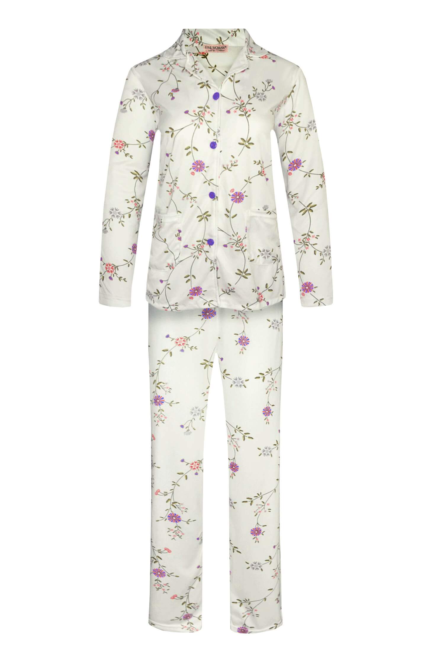 Lidka dámské pyžamo s dlouhým rukávem 2303 XL fialová