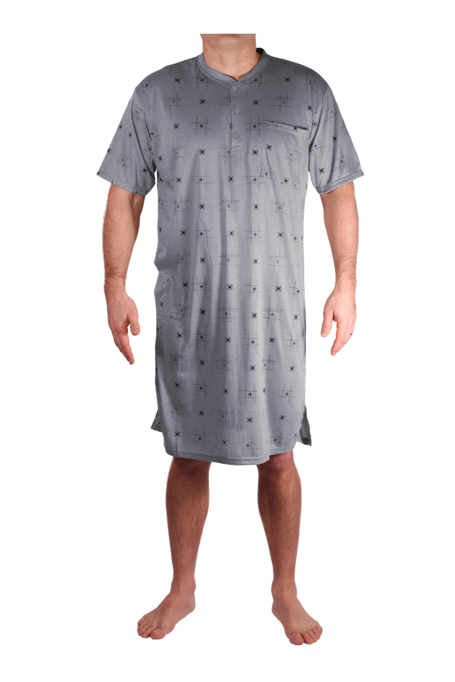 Vašek pánská noční košile 02-DOGTN-02 M šedá