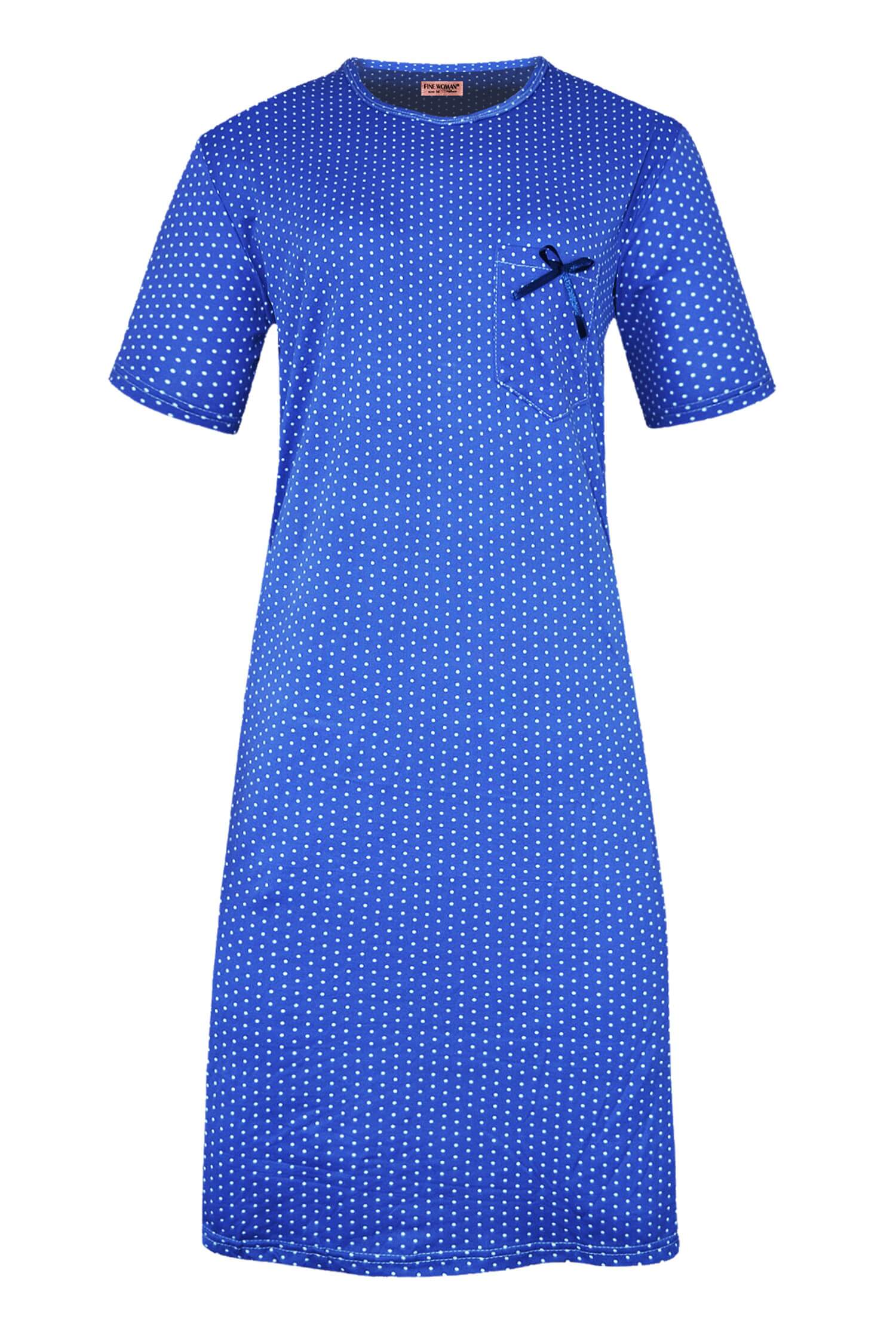Monika dámská noční košile s puntíky 6533 3XL tmavě modrá