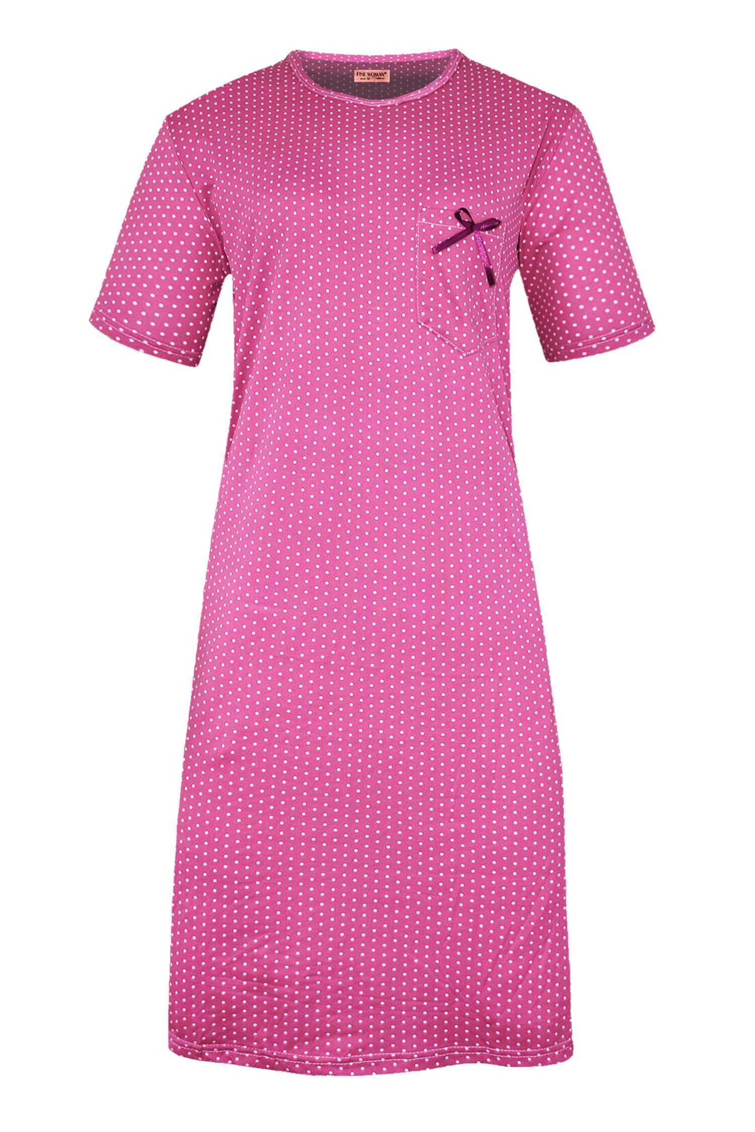 Monika dámská noční košile s puntíky 6533 L tmavě růžová