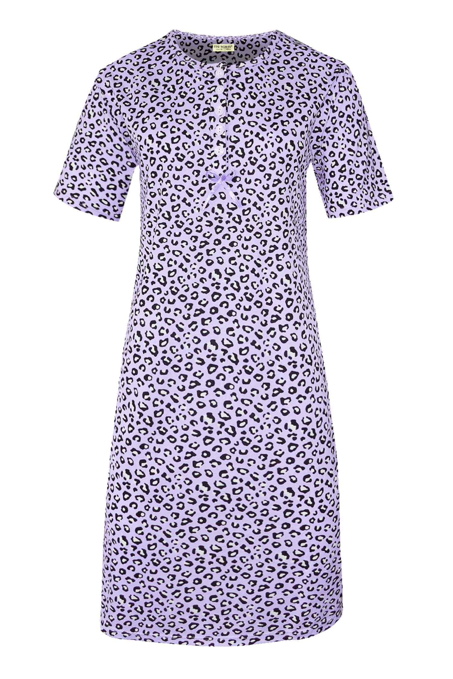 Katarina dámská noční košile leopardí vzor 6529 XXL světle fialová