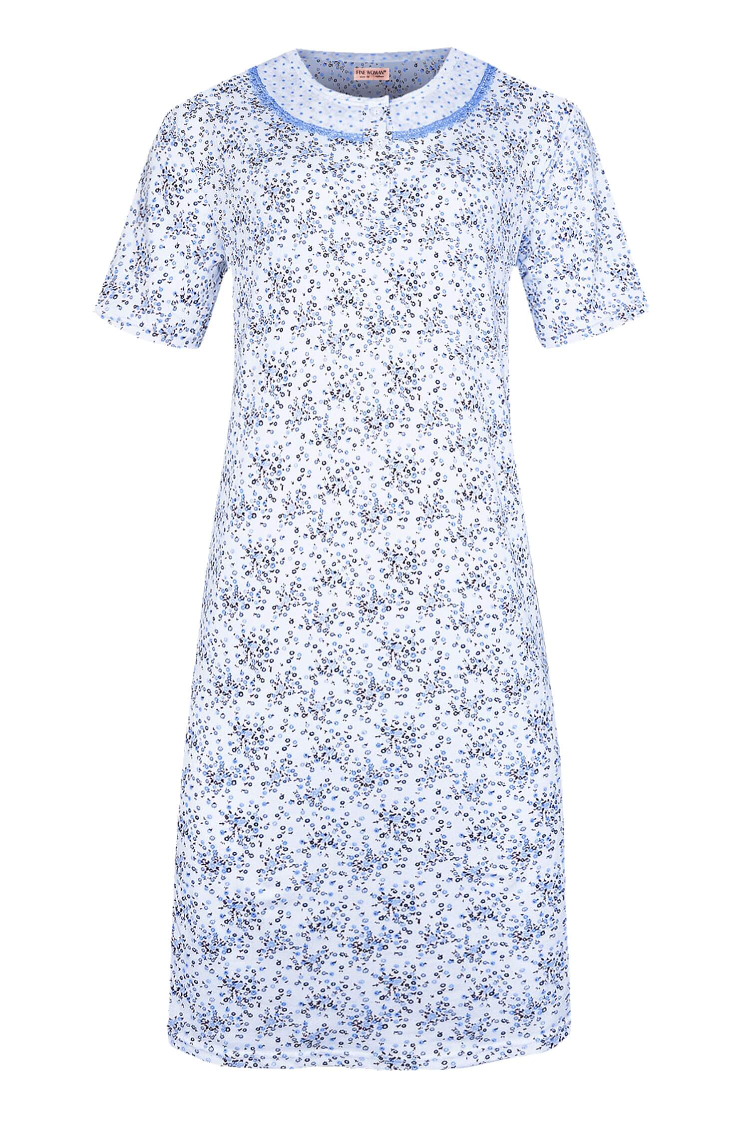 Andělka dámská noční košile krátký rukáv 6530 XL světle modrá