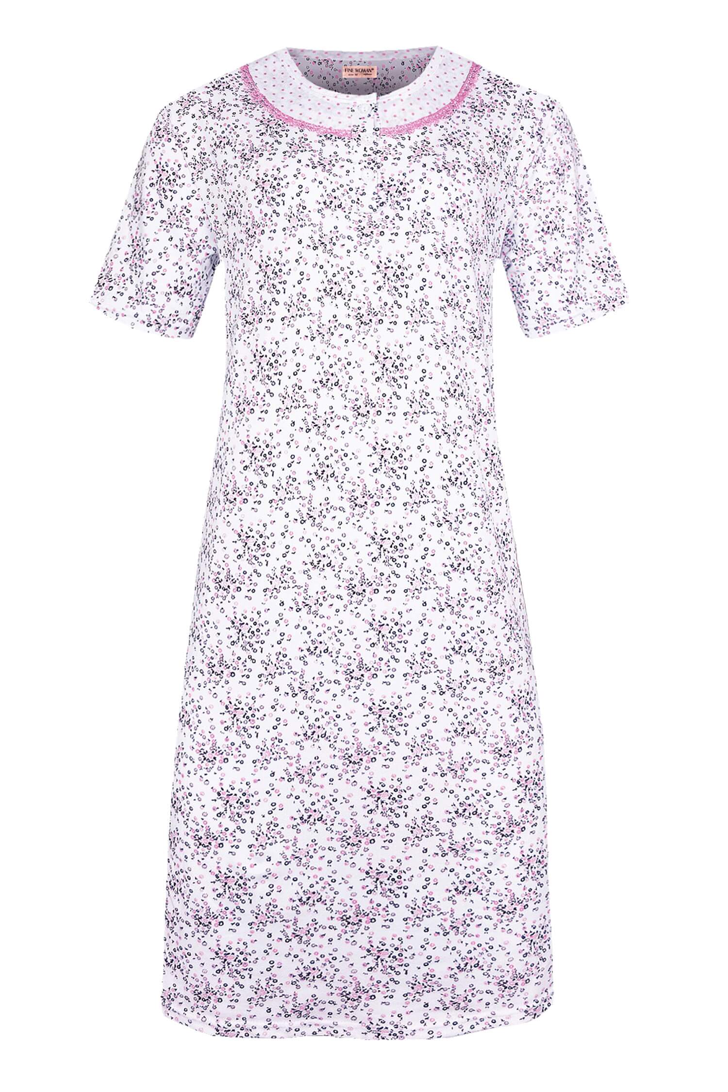 Andělka dámská noční košile krátký rukáv 6530 XL růžová