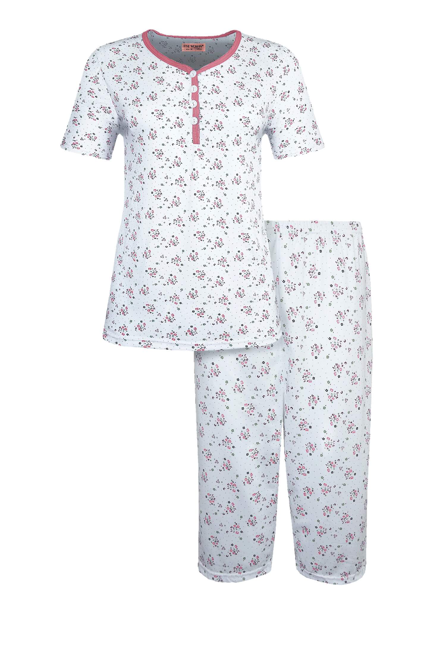 Bohdanka dámské capri pyžamo krátký rukáv 2295 XL světle hnědá