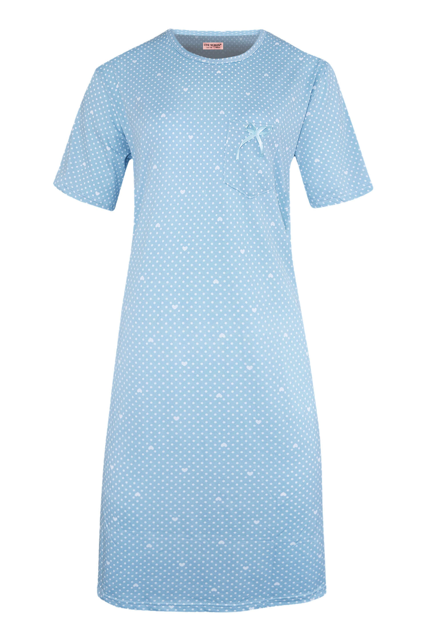 Danuška dámská noční košile s puntíky 6528 L světle modrá