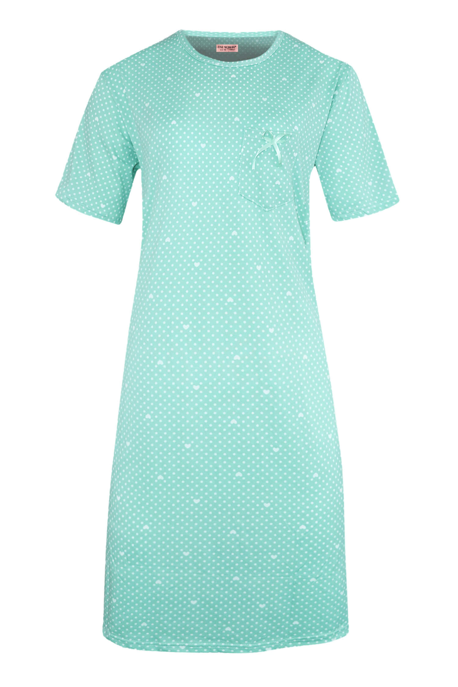 Danuška dámská noční košile s puntíky 6528 XL světle zelená