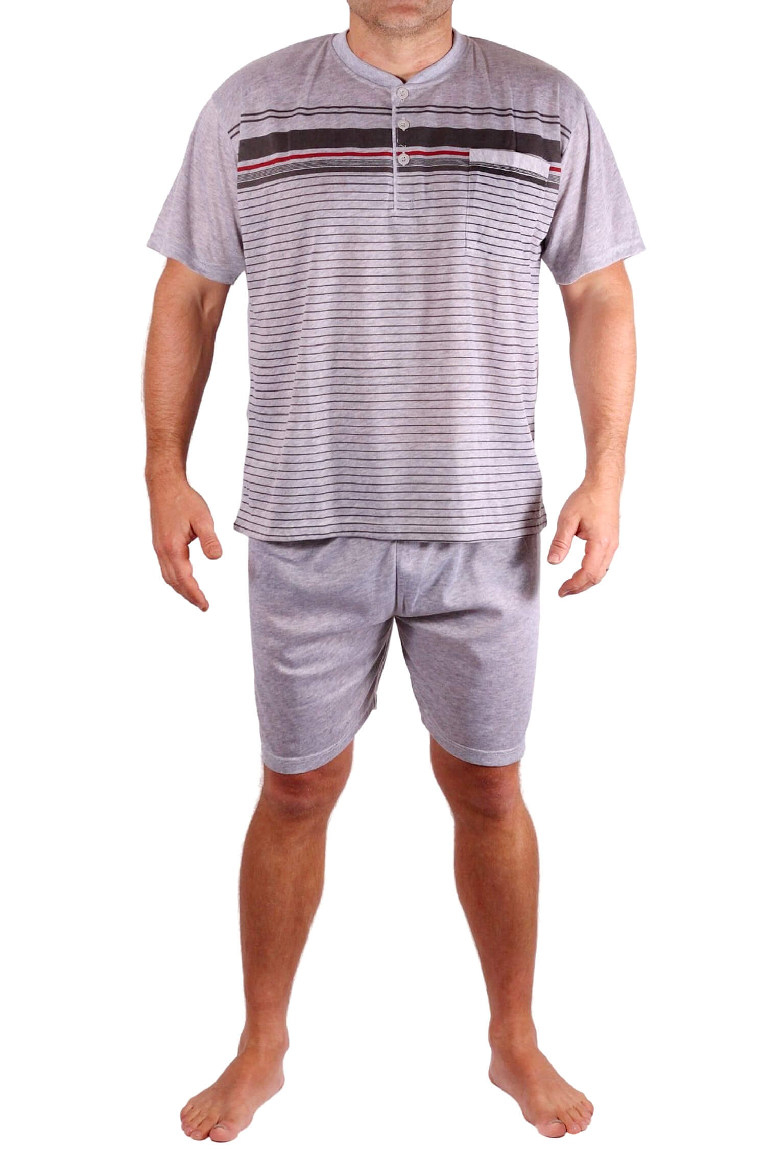 Ctibor pánské pyžamo s krátkým rukávem XXL světle šedá