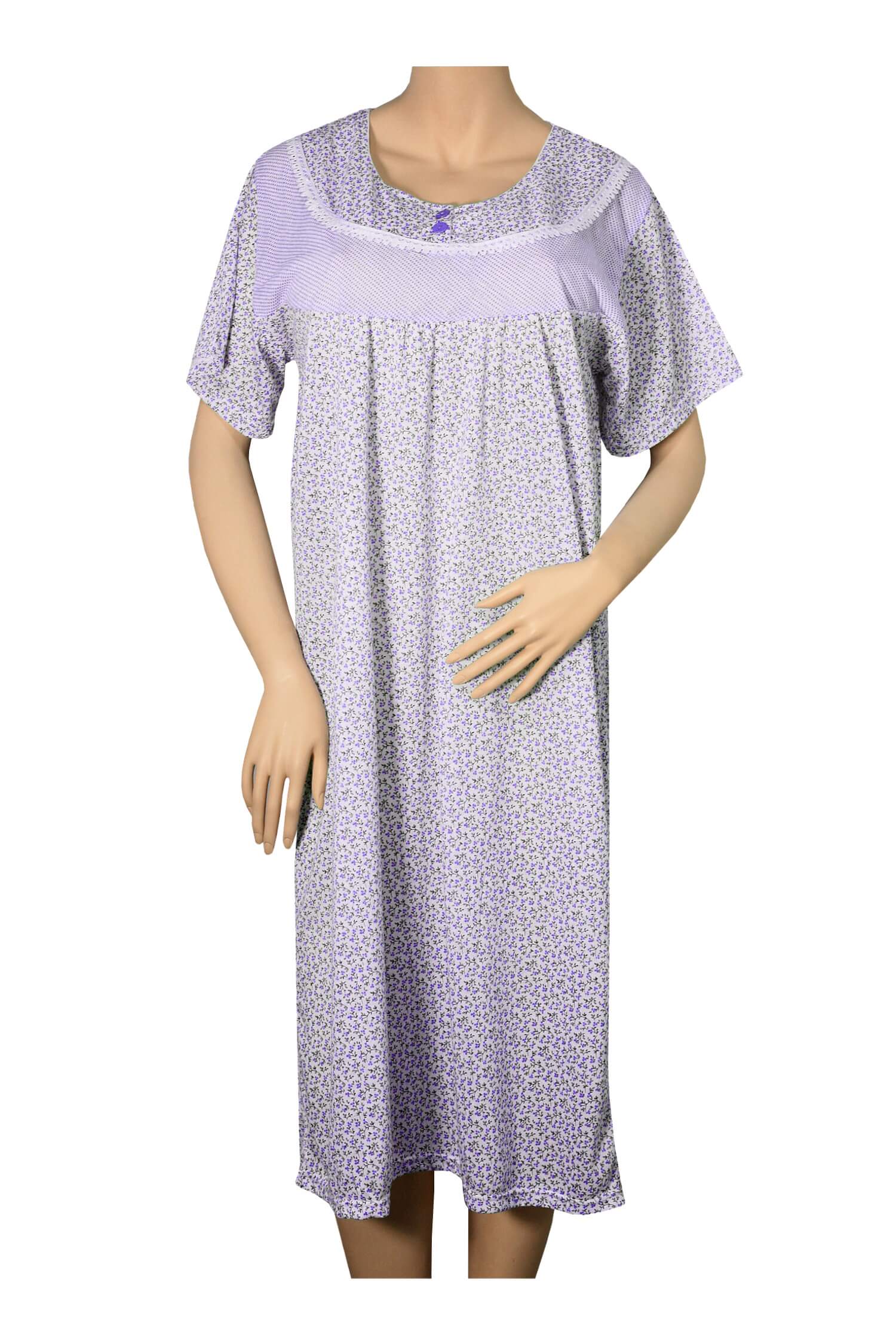 Halina dámská noční košile krátký rukáv L fialová