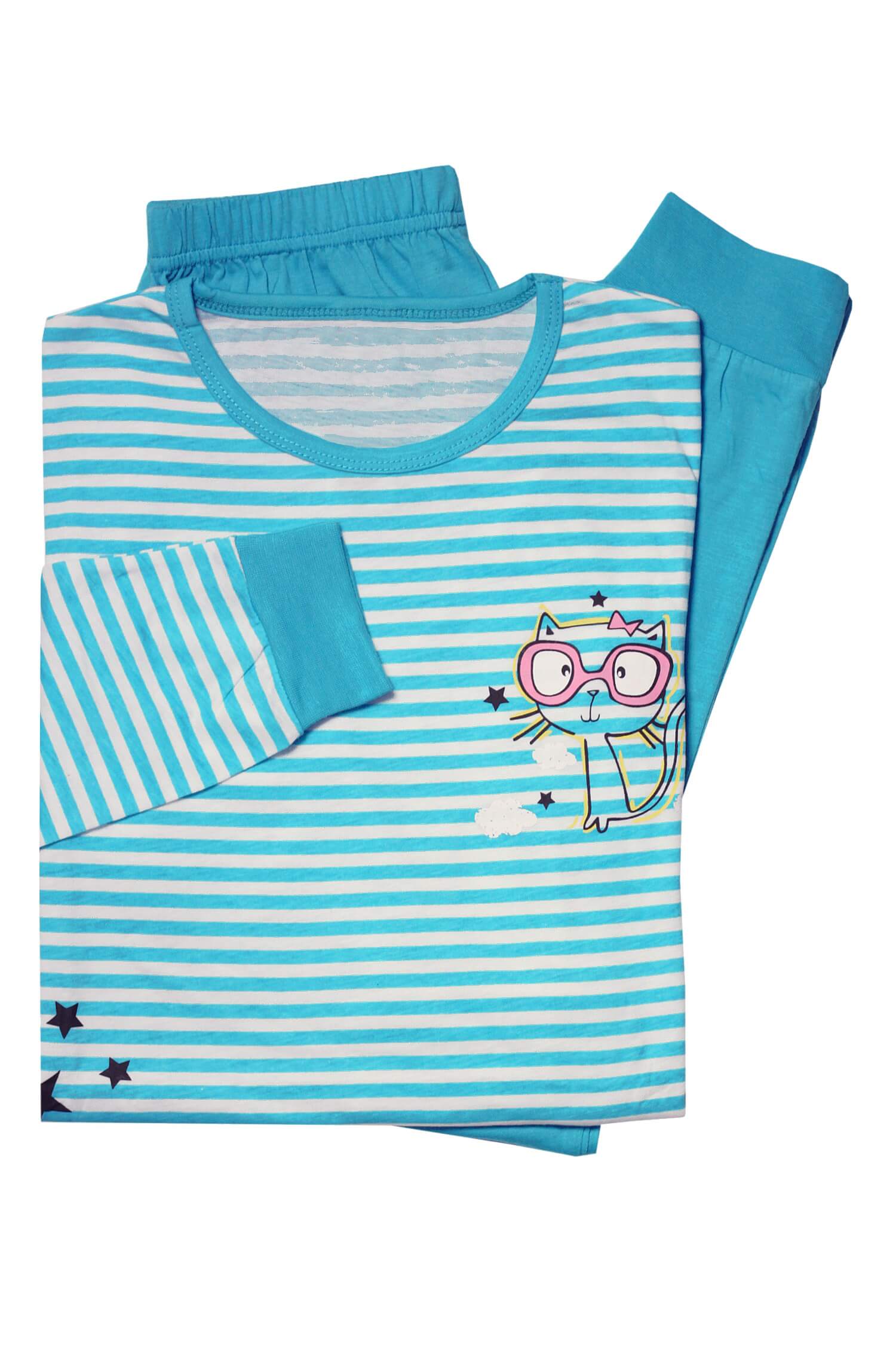 Dívčí bavlněné pyžamo 5-6 let světle modrá