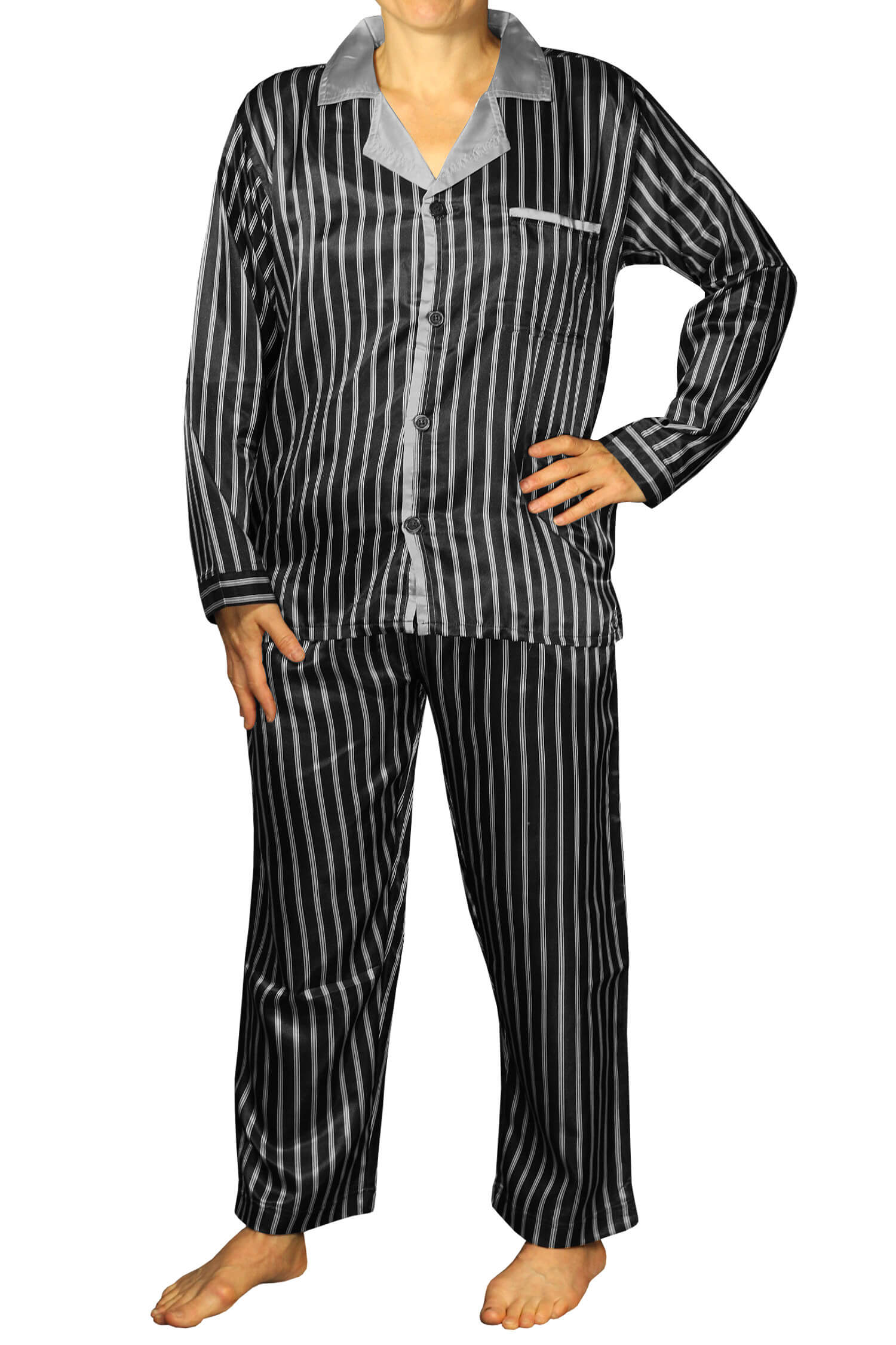 Guante Satin pánské pyžamo kostičky K150814 XL černá