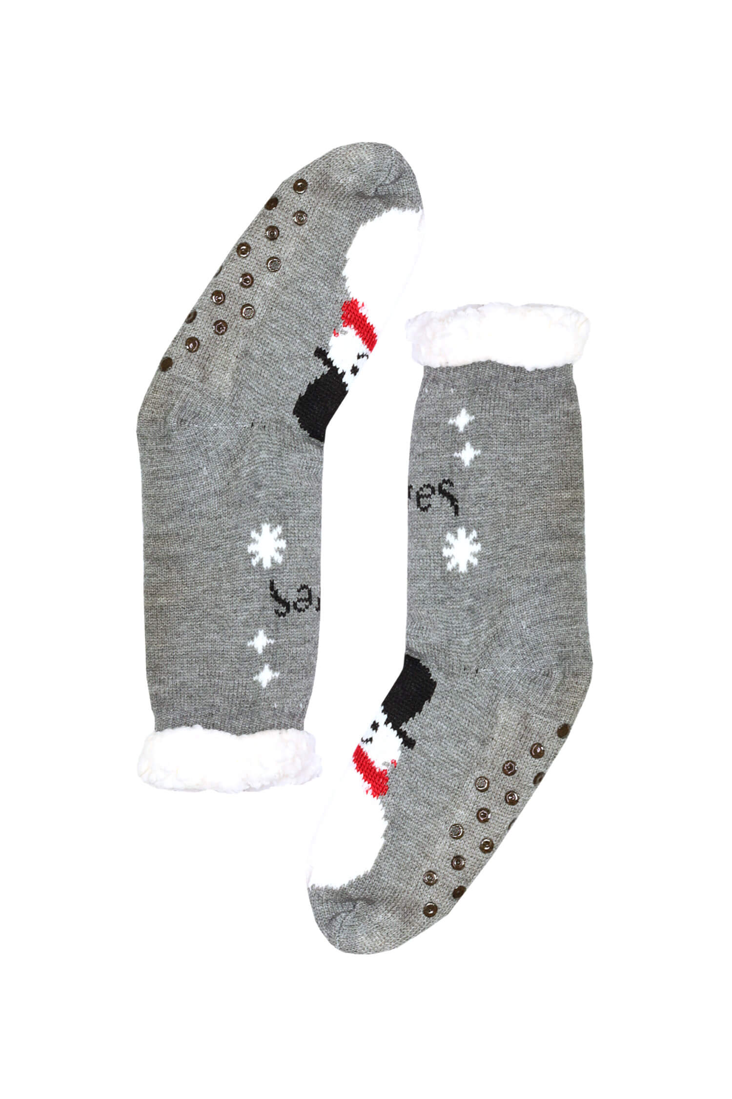 Snowman vánoční teplé ponožky dětské CW232 27-30 šedá