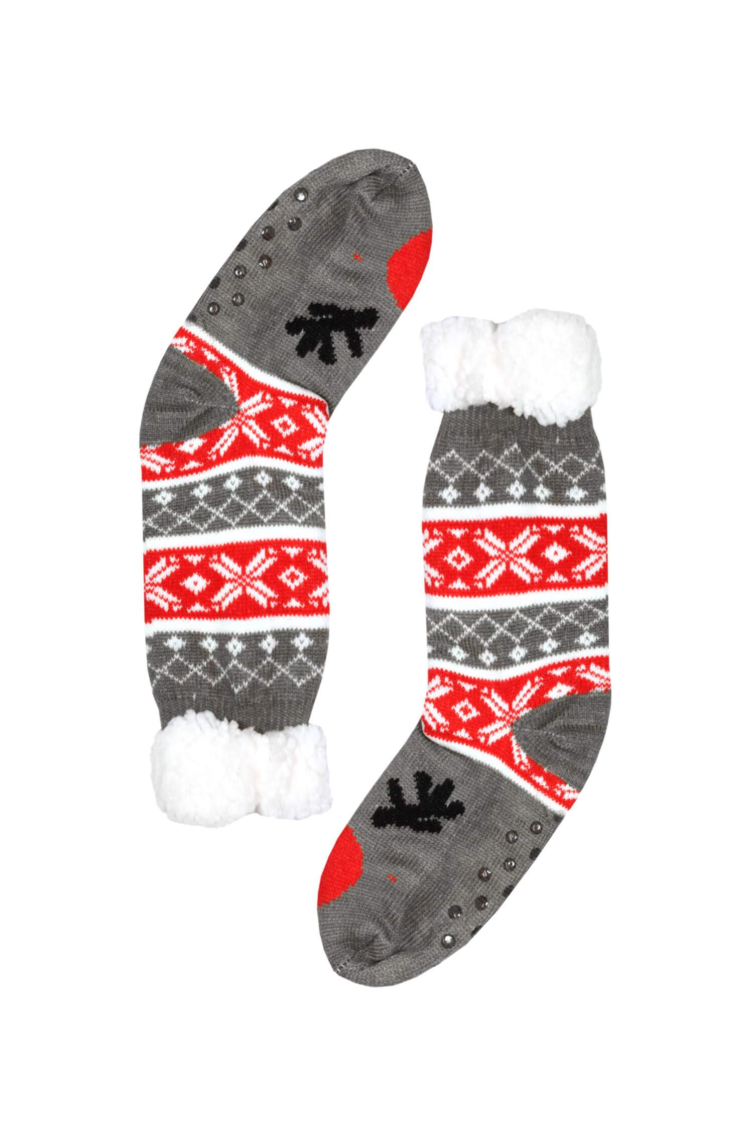 Christmas style ponožky s beránkem dětské CW232 31-34 tmavě šedá