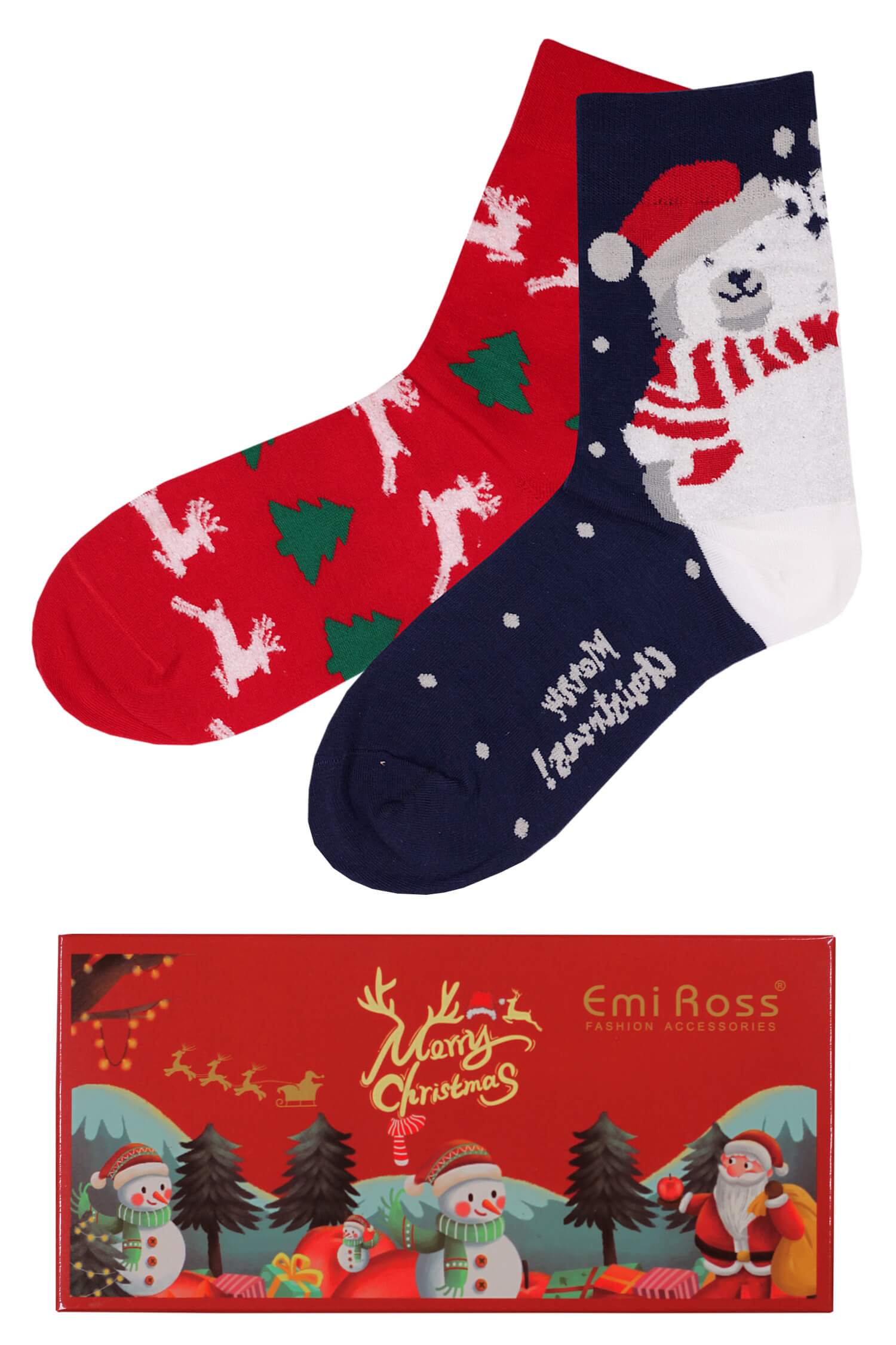 Duo pack II Vánoční ponožky 2984MC 35-38 vícebarevná