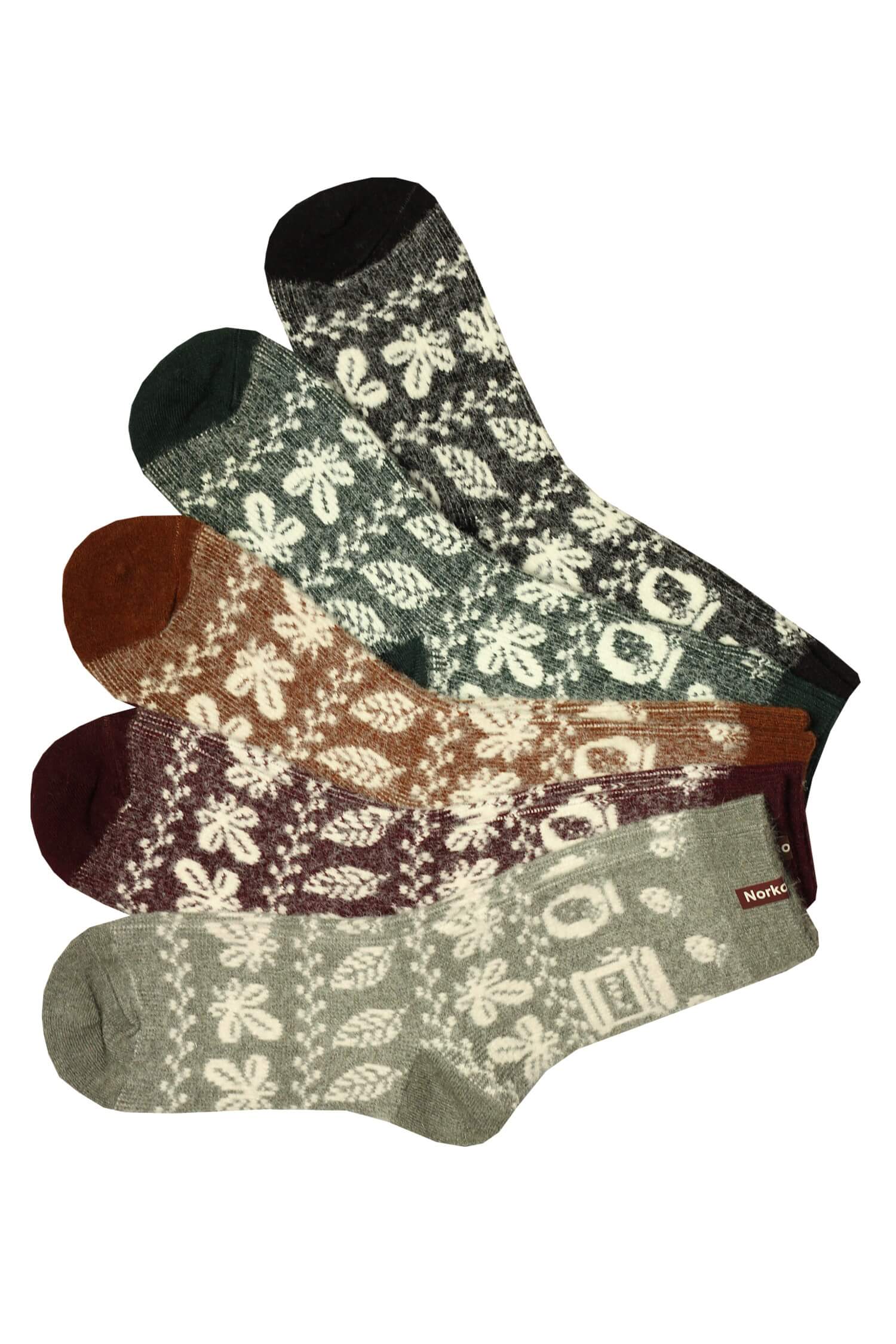 Zimní thermo ponožky alpaka LY217- 2 páry 35-38 vícebarevná