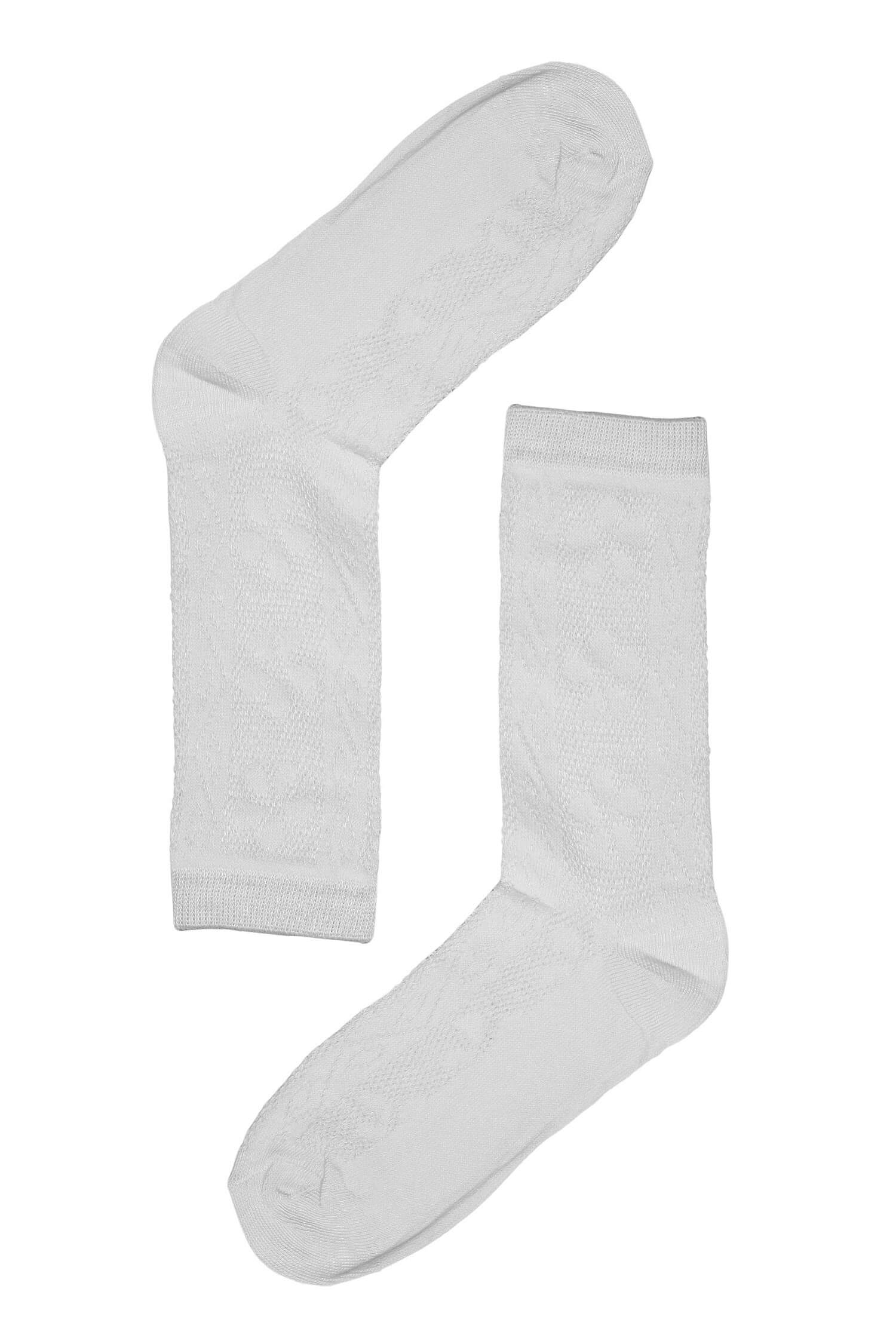 Vzorované dámské ponožky bavlna SK-236 35-38 bílá