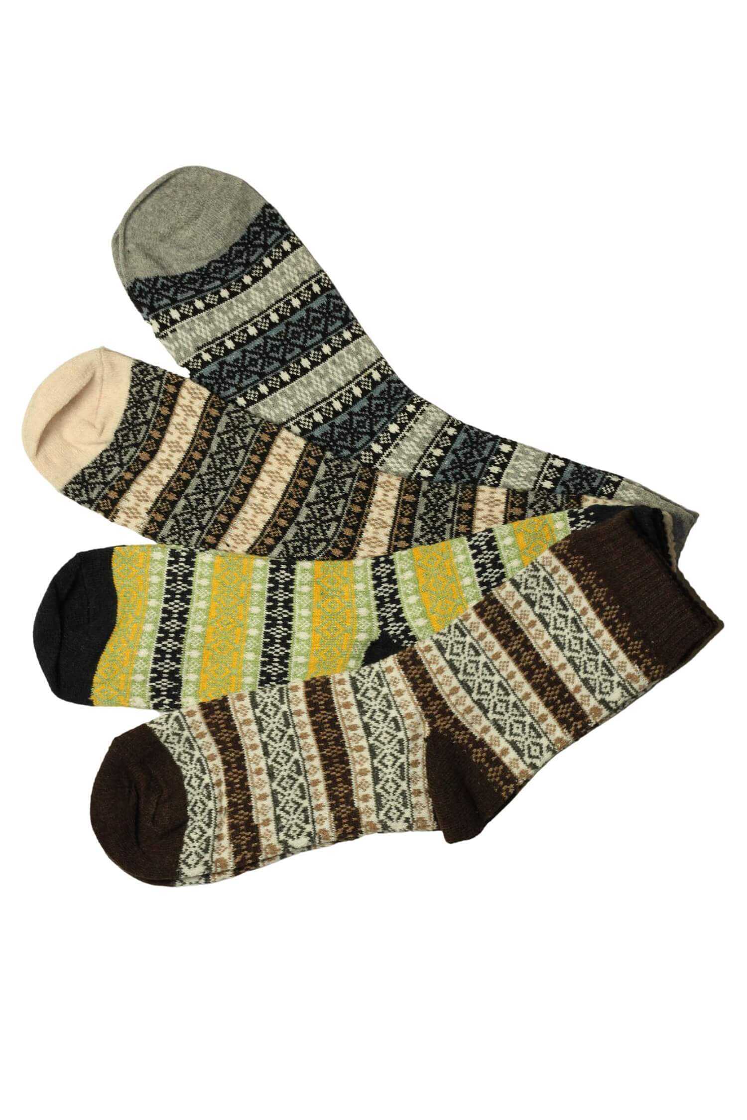 Pánské vlněné ponožky YB-1024 - 3 páry 39-42 vícebarevná