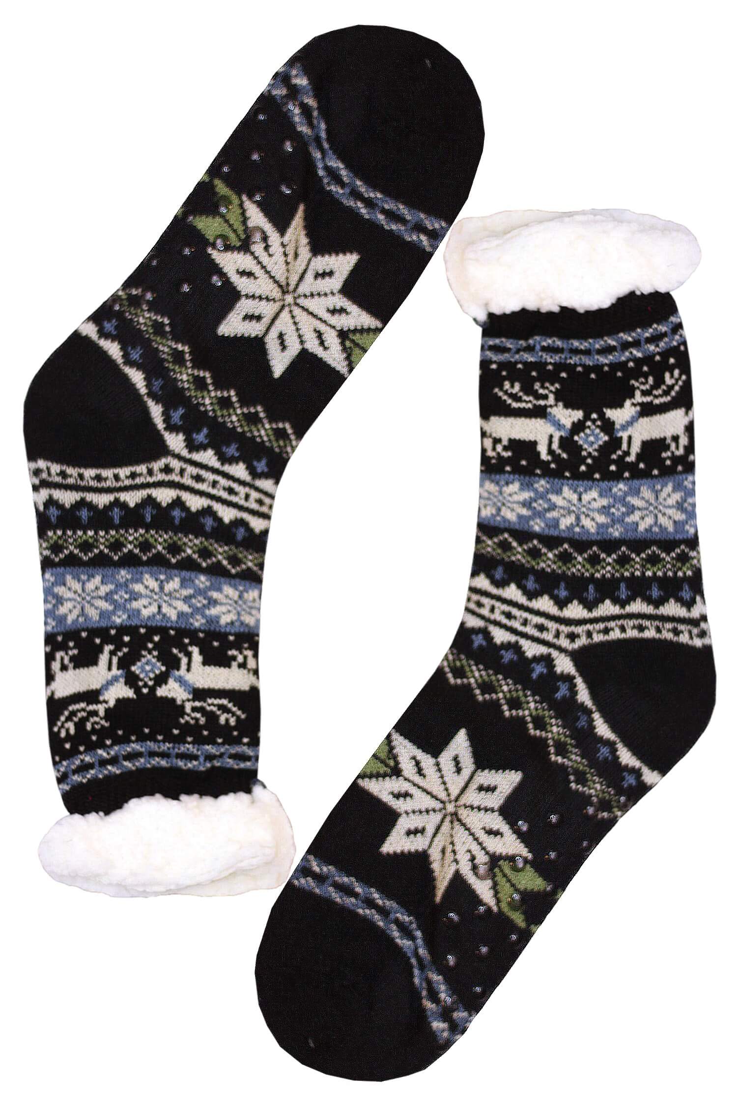 Polaros black teplé ponožky s beránkem MC 112 39-42 černá