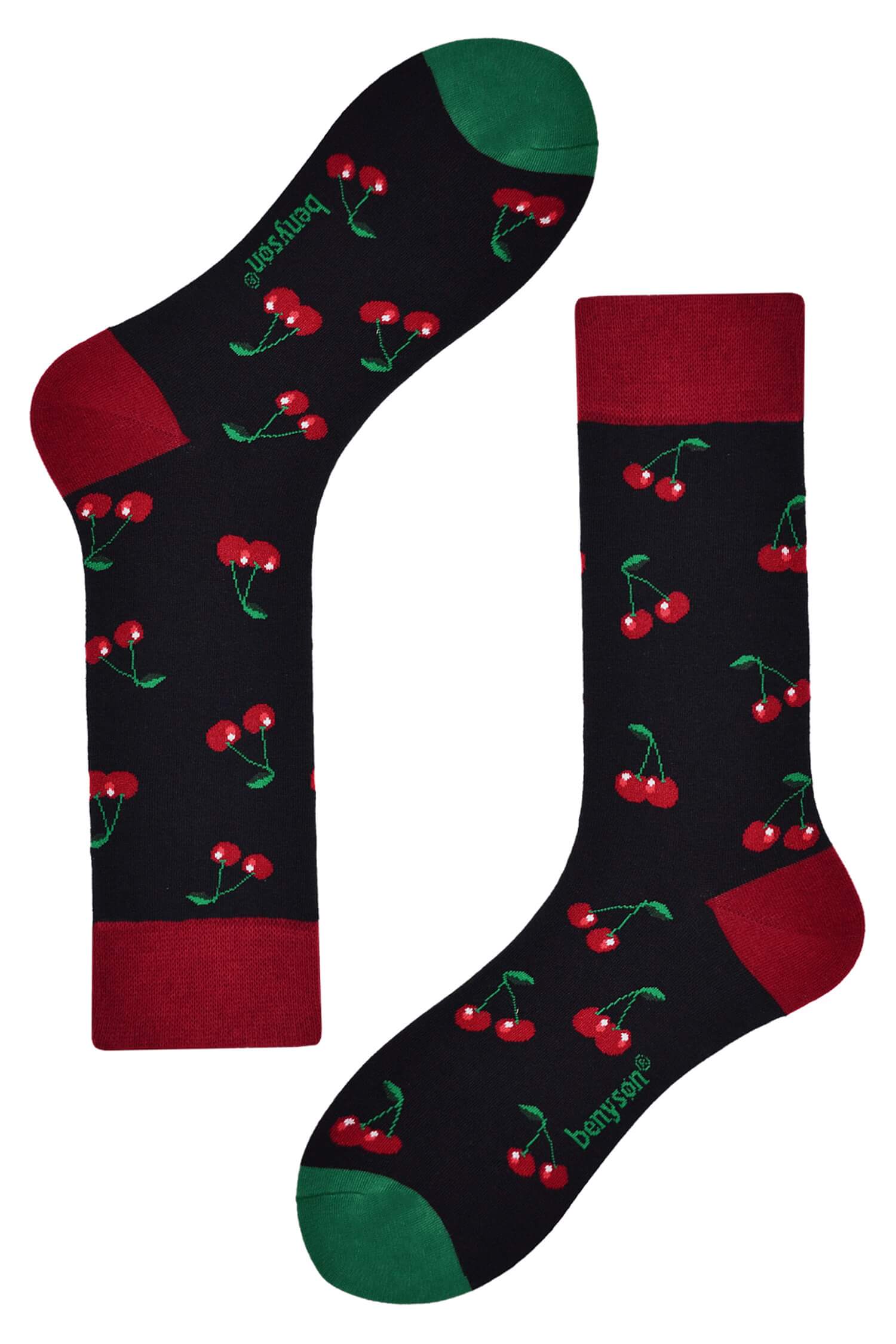 Sweet cherry vysoké ponožky s obrázky 052 42-46 černá