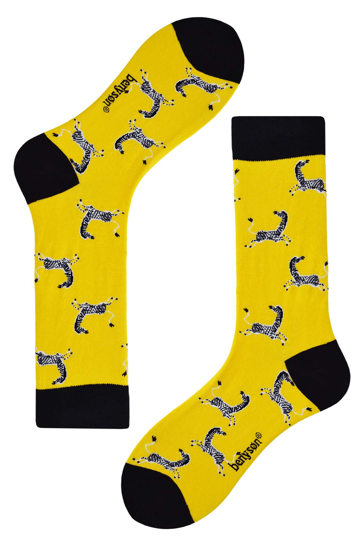 ZOO zebra barevné ponožky unisex 044 36-40 žlutá
