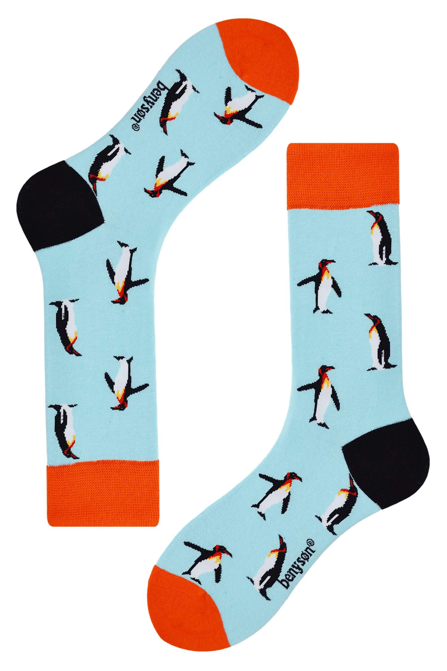 Penguin veselé ponožky unisex vysoké 043 36-40 světle modrá