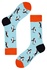 Penguin veselé ponožky unisex vysoké 043 světle modrá 36-40