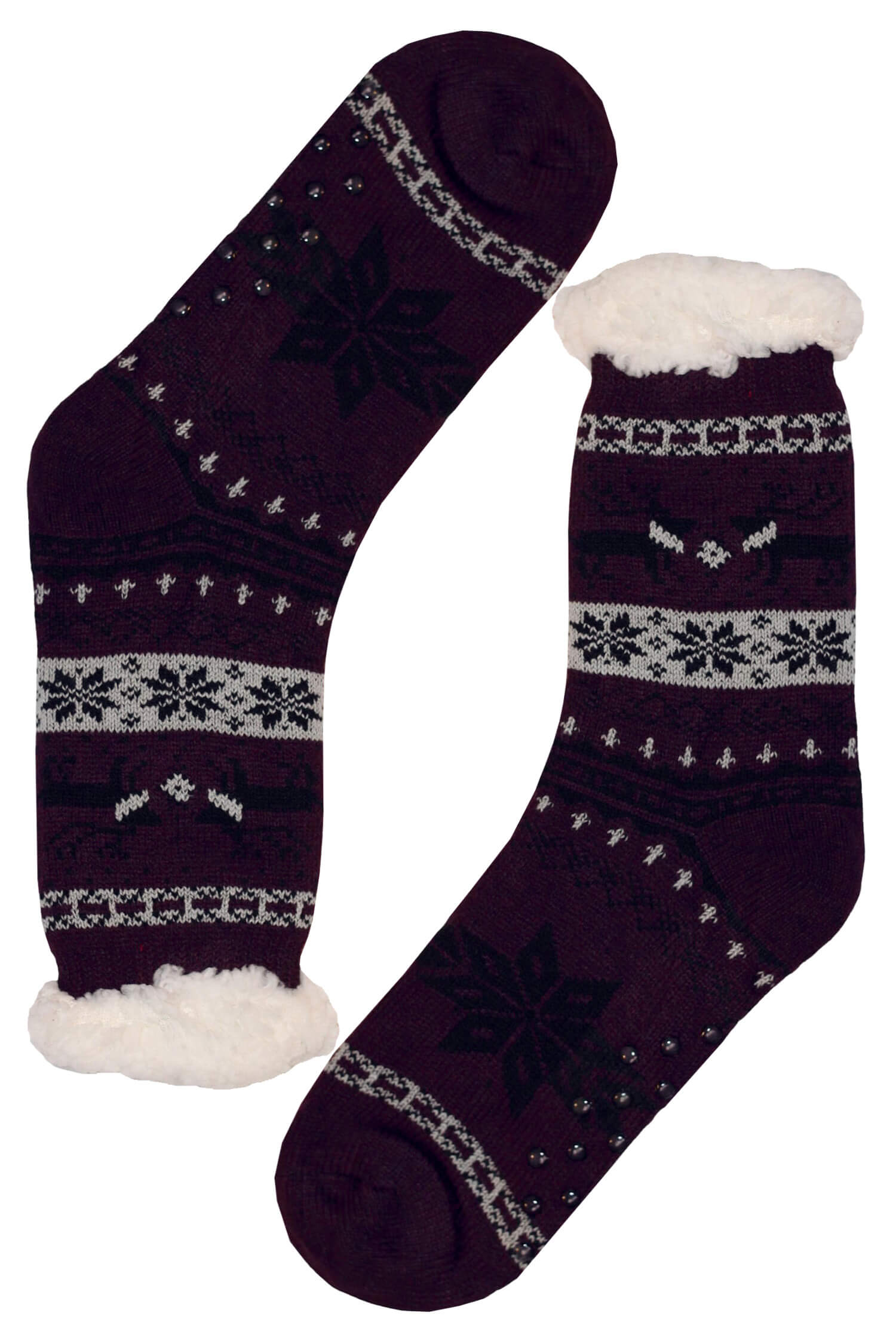 Polaros purple teplé ponožky s beránkem MC 112 39-42 tmavě fialová