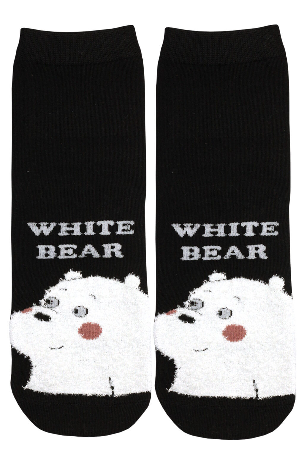 Happy White Bear veselé ponožky 35-38 černá