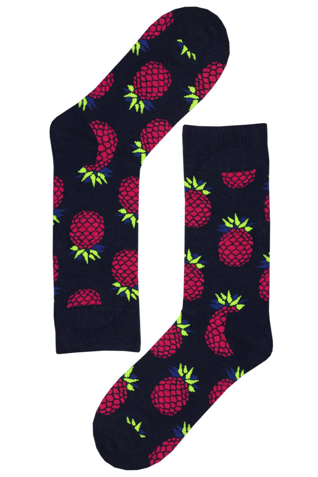Crazy Pineapple dámské bavlněné ponožky 38-41 tmavě modrá