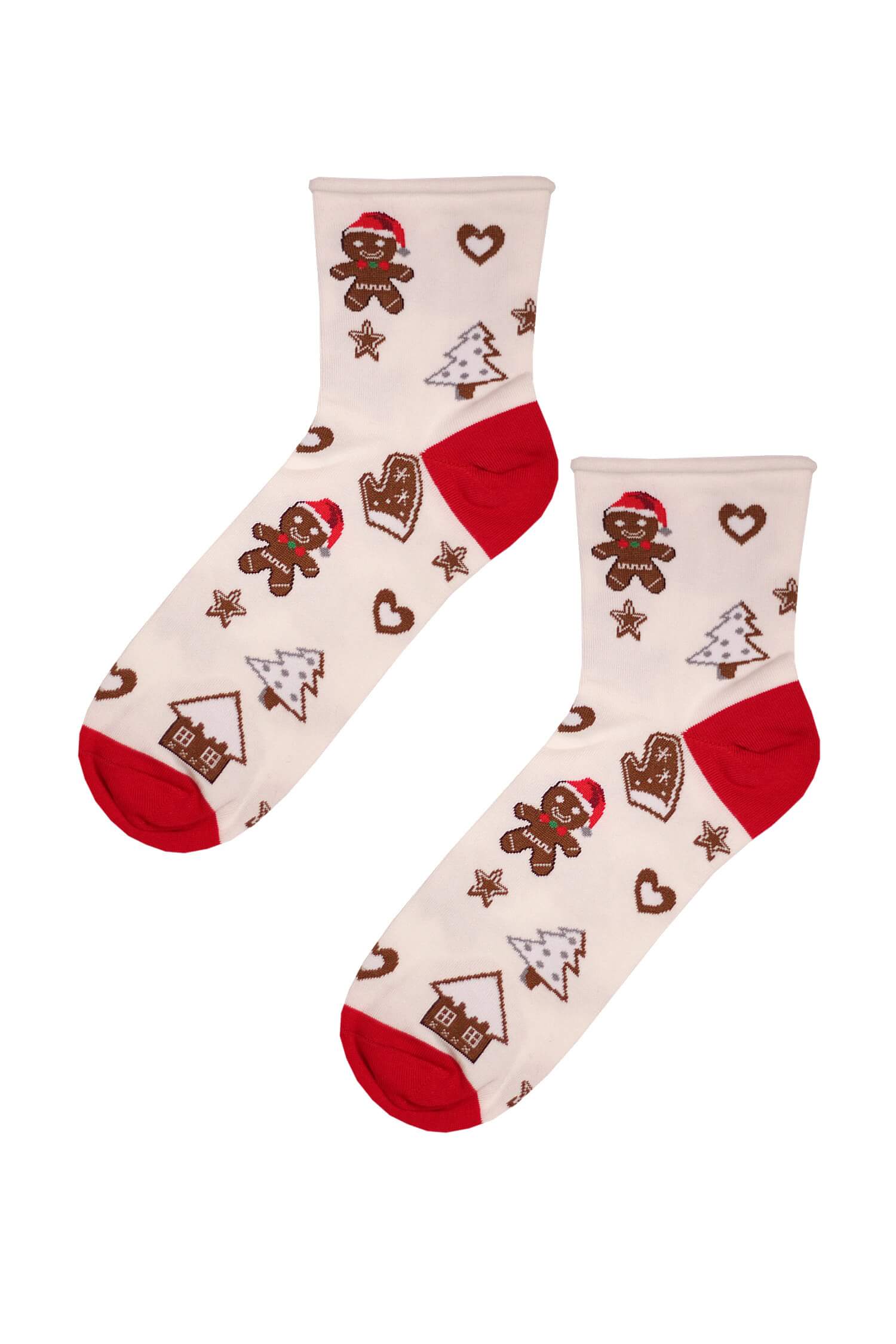 Perníček vánoční ponožky volný lem 35-37 smetanová