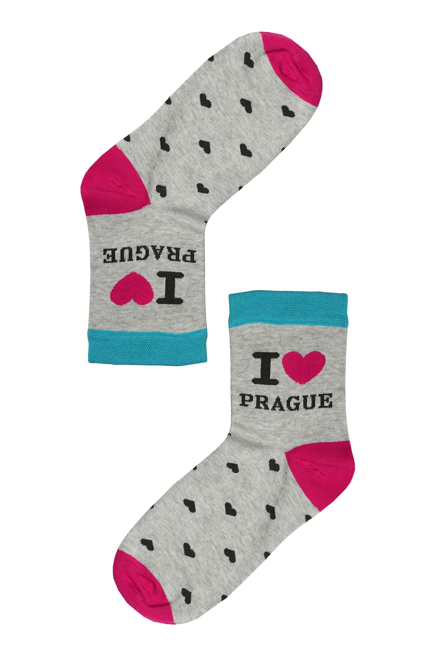 Praha ponožky s nápisem 35-37 šedá