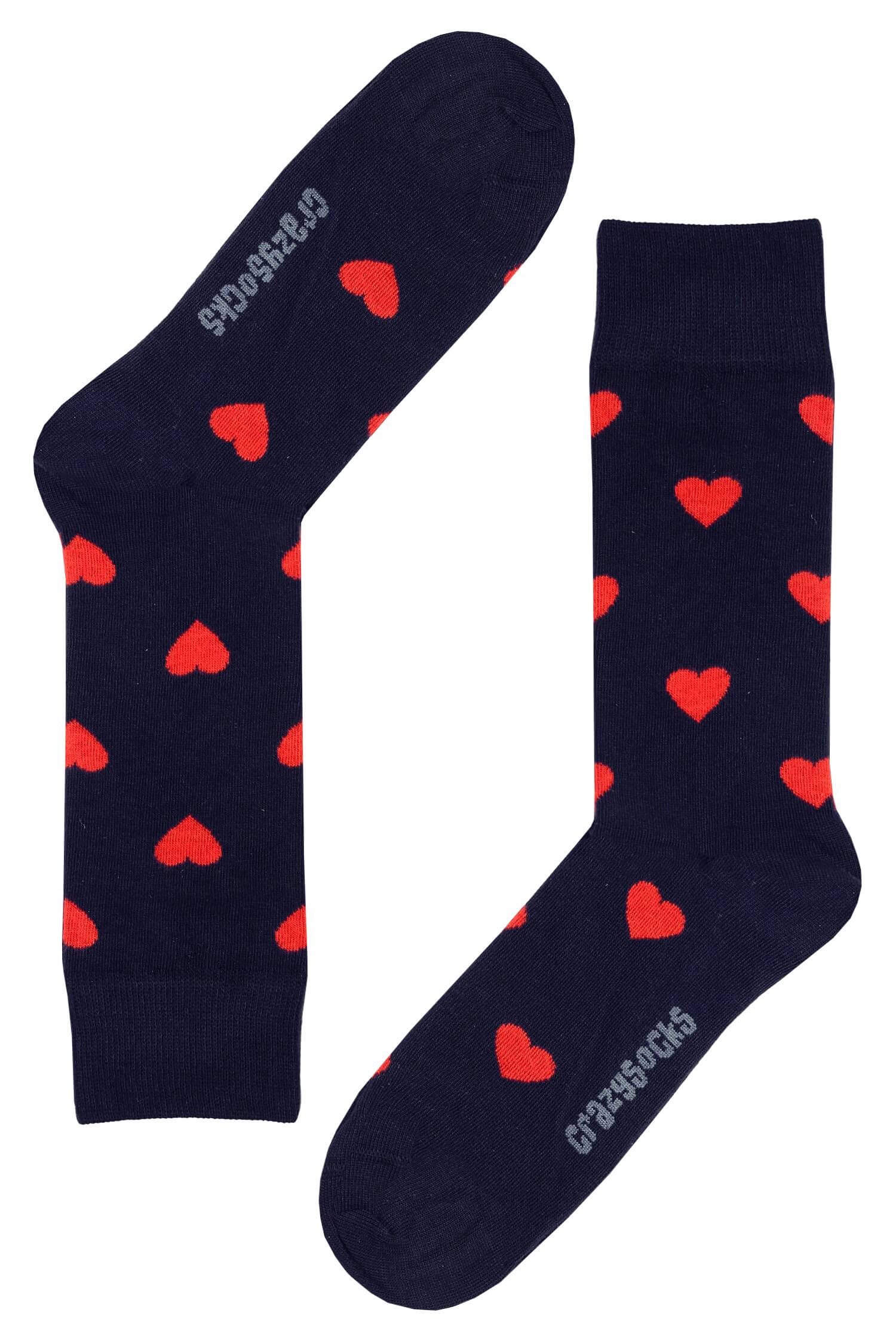 Valentýnské ponožky se srdíčky - pánské 40-43 tmavě modrá