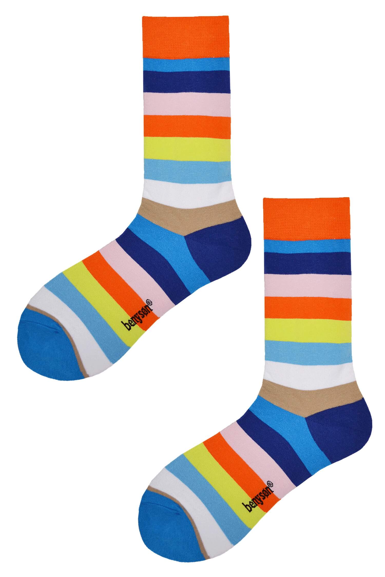 Pánské pruhované ponožky BENY_067 42-46 vícebarevná