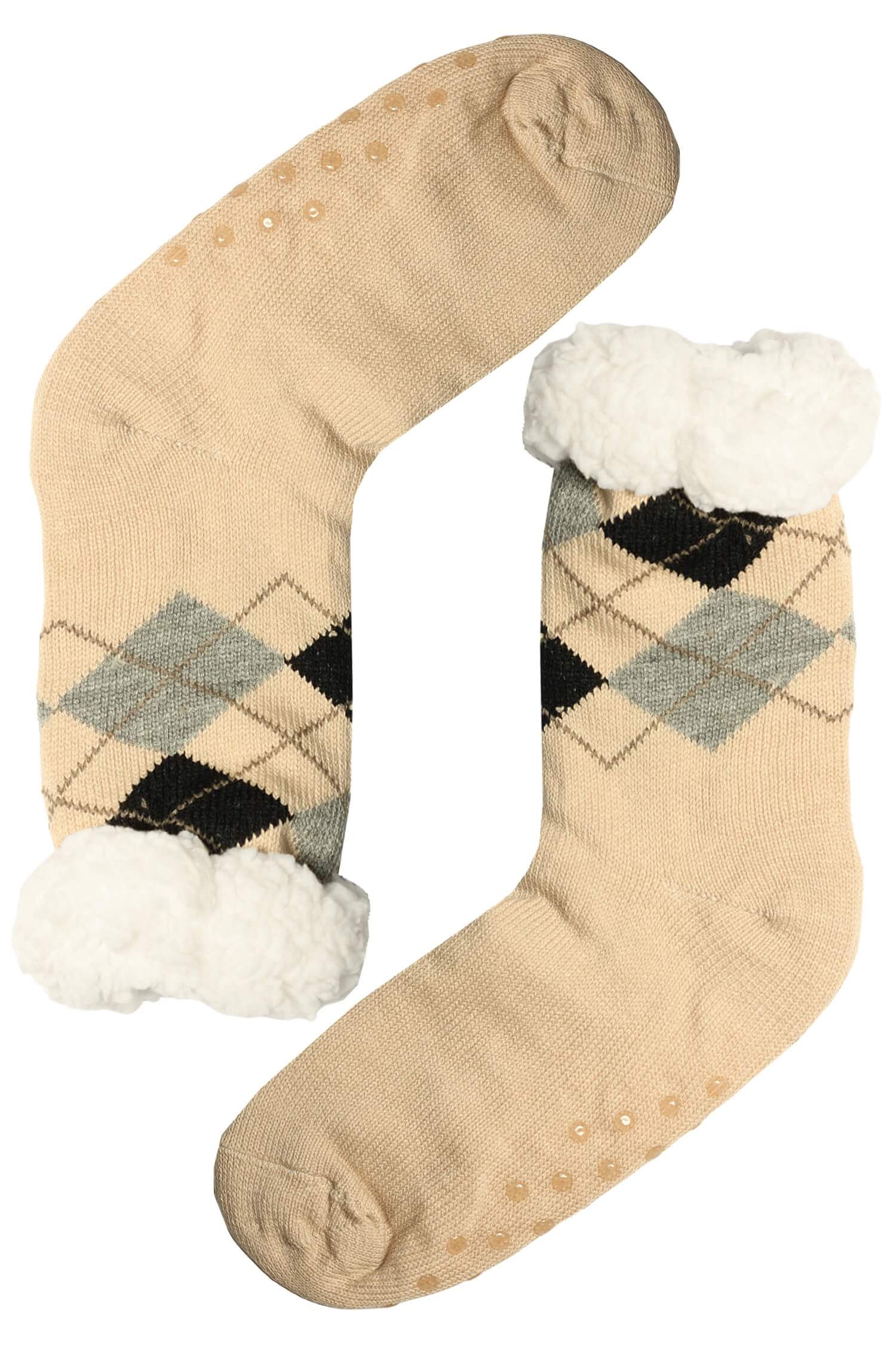 Teplé zimní ponožky kávové B01 39-42 světle béžová