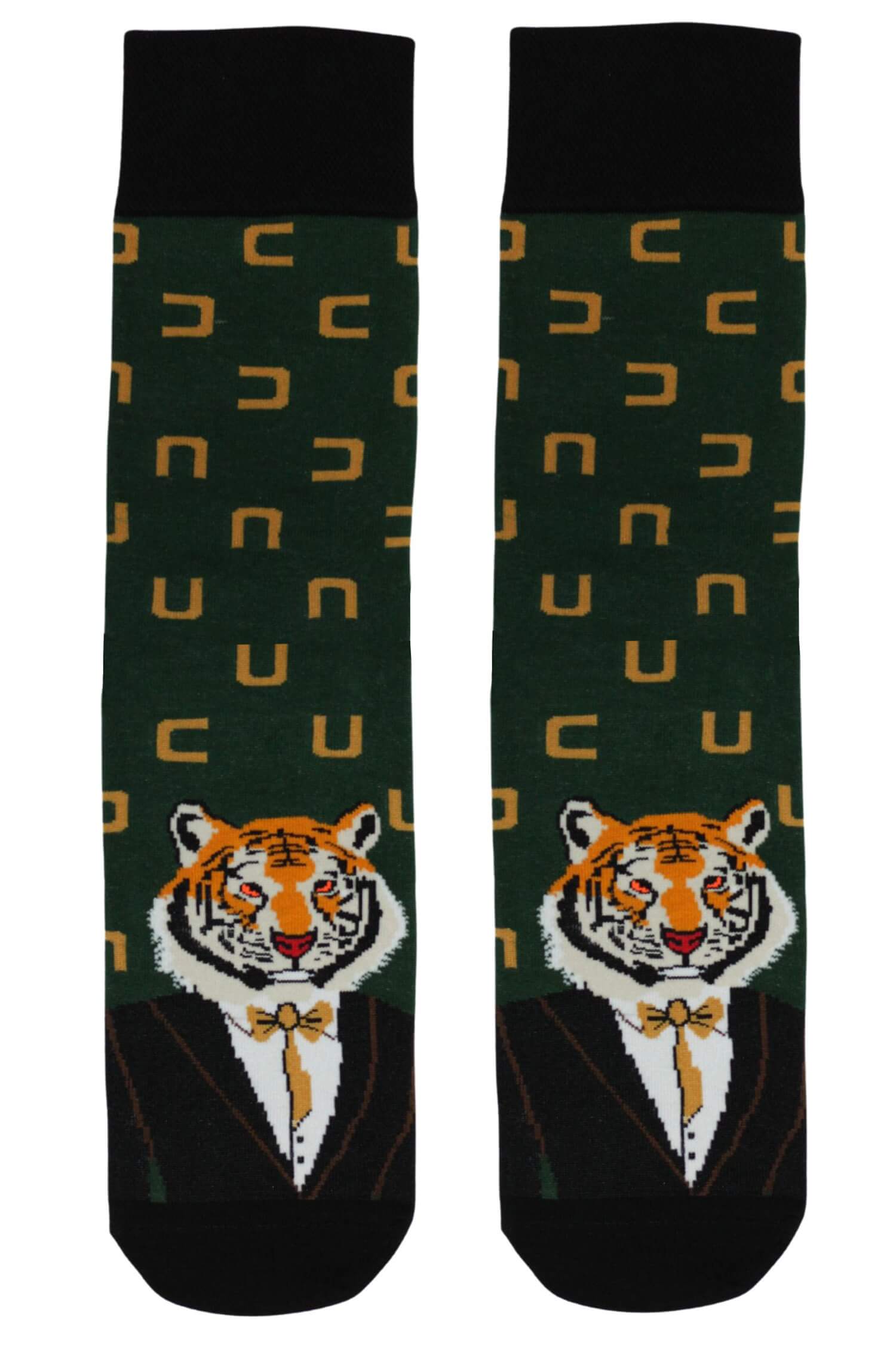 Tygr gentleman veselé ponožky 0549 41-43 tmavě zelená