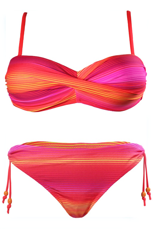 Izzy - dvoudílné plavky bandeau S913 S oranžová zářivá