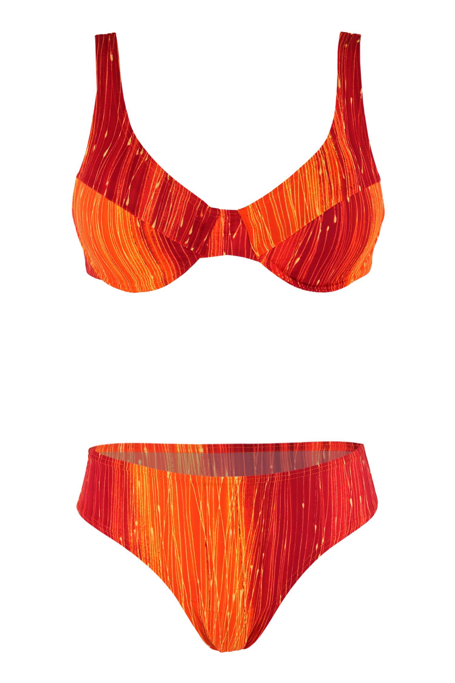 Delory dámské dvoudílné plavky bez výztuže L oranžová