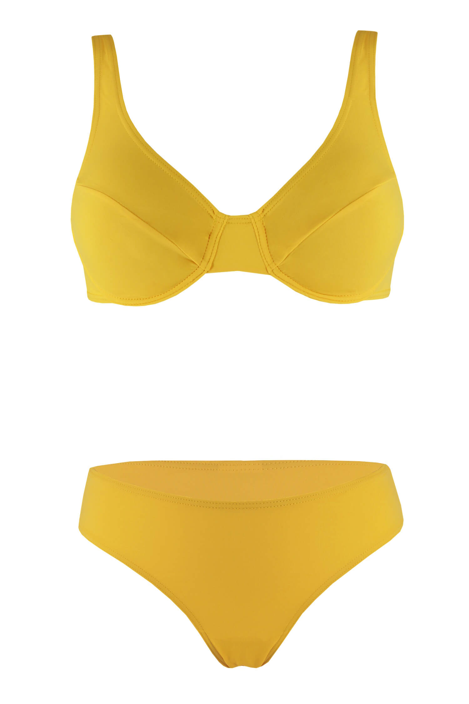Pestra dámské nevyztužené plavky XL žlutá
